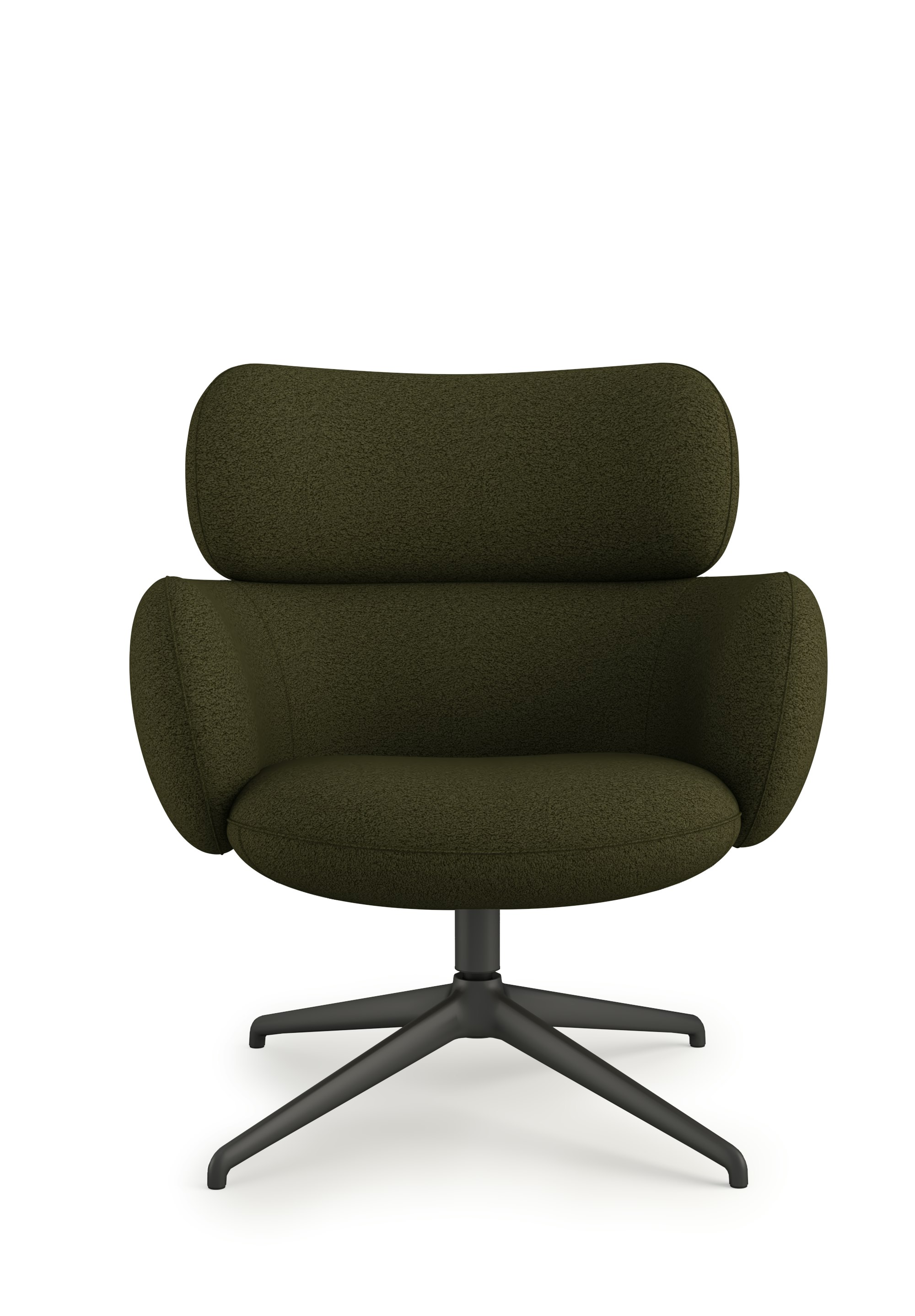 Blis Swivel Chair  - Black, Puff, Olive