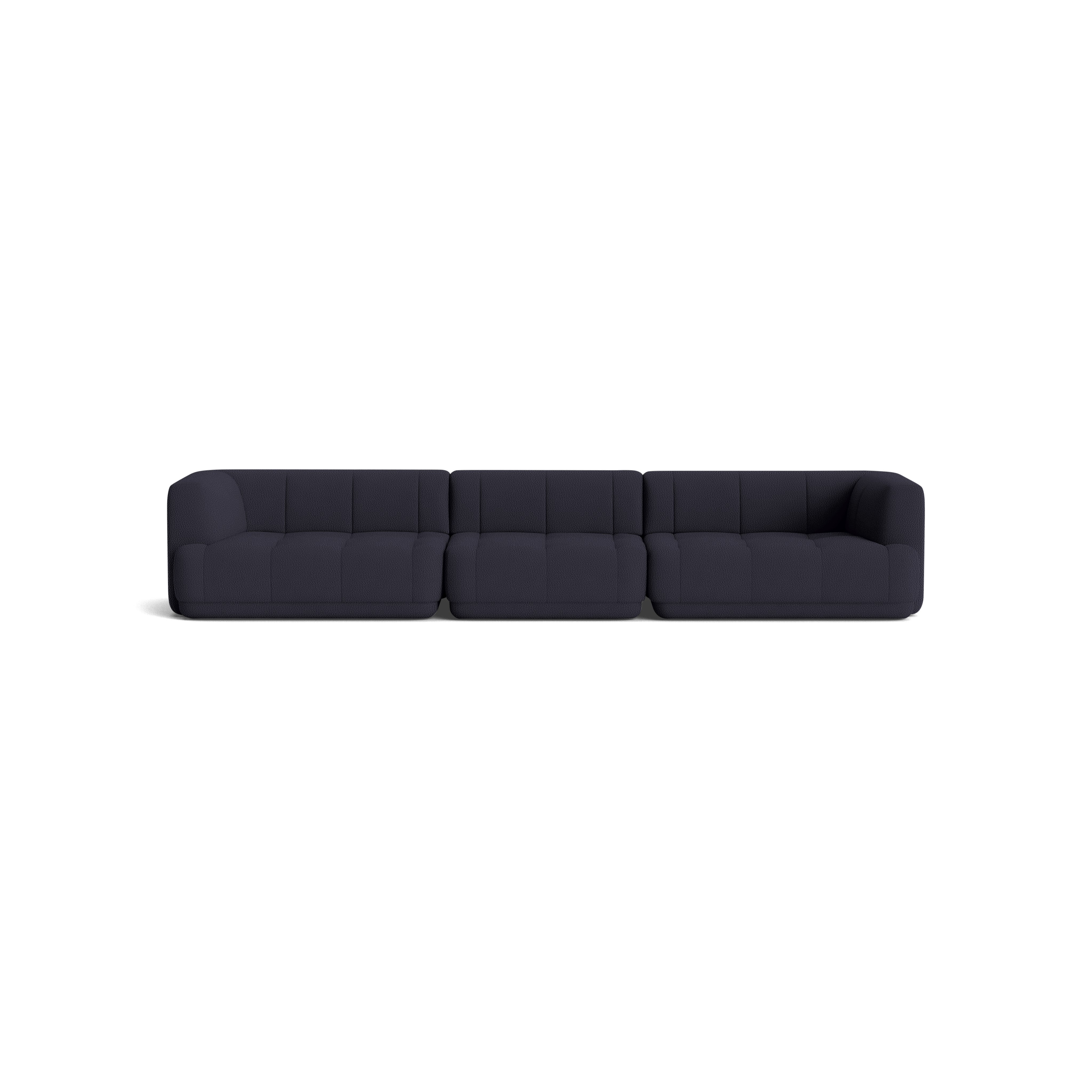 A Quilton Modular Sofa - 154.5 Inch, Turf, Blue Red Melange in Turf viewed from the front.