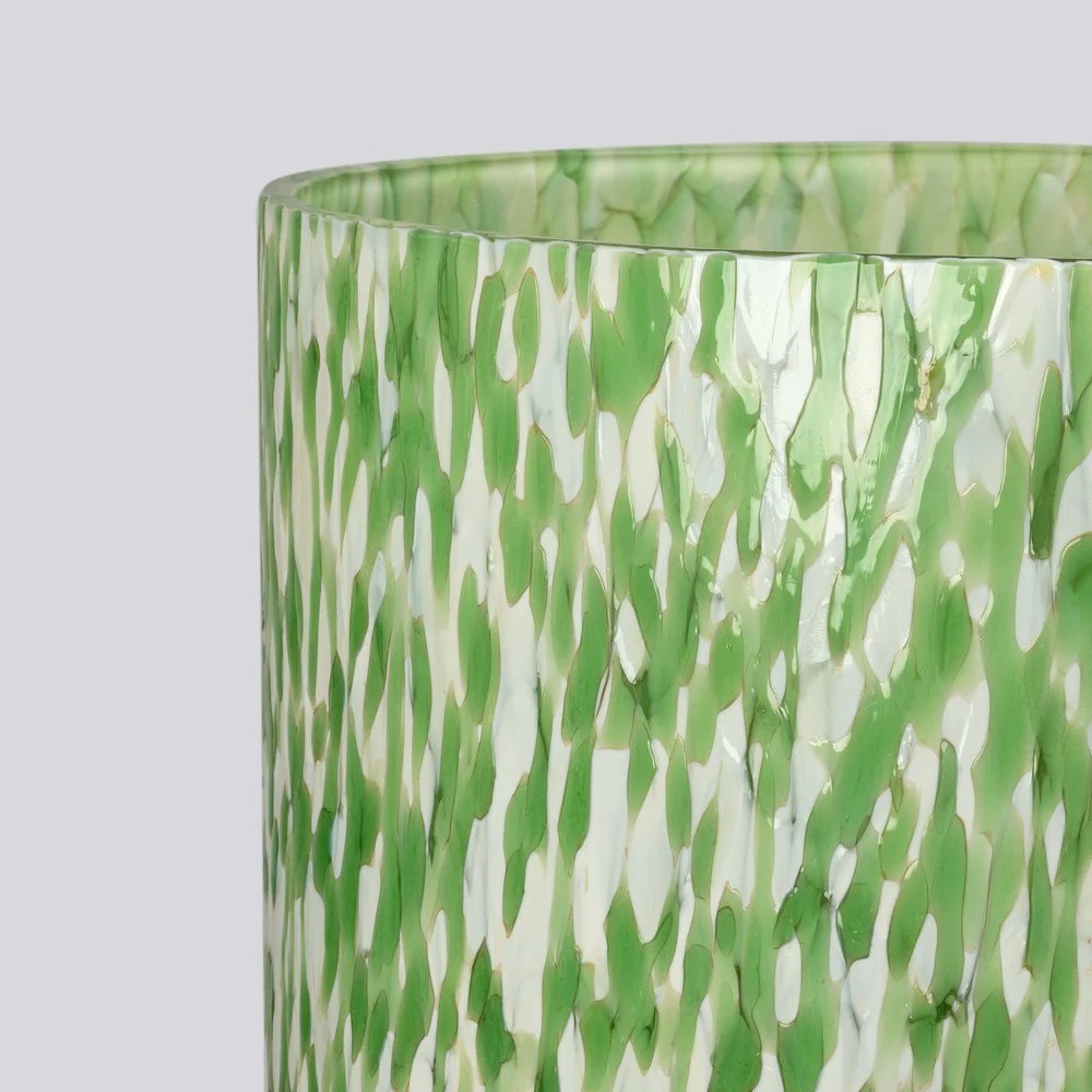 Macchia Vase - Extra Tall, Emerald / Ivory