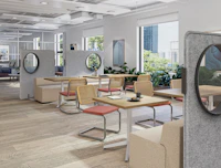 Inlet Screens by Knoll Cesca Dividends Skyline tables.