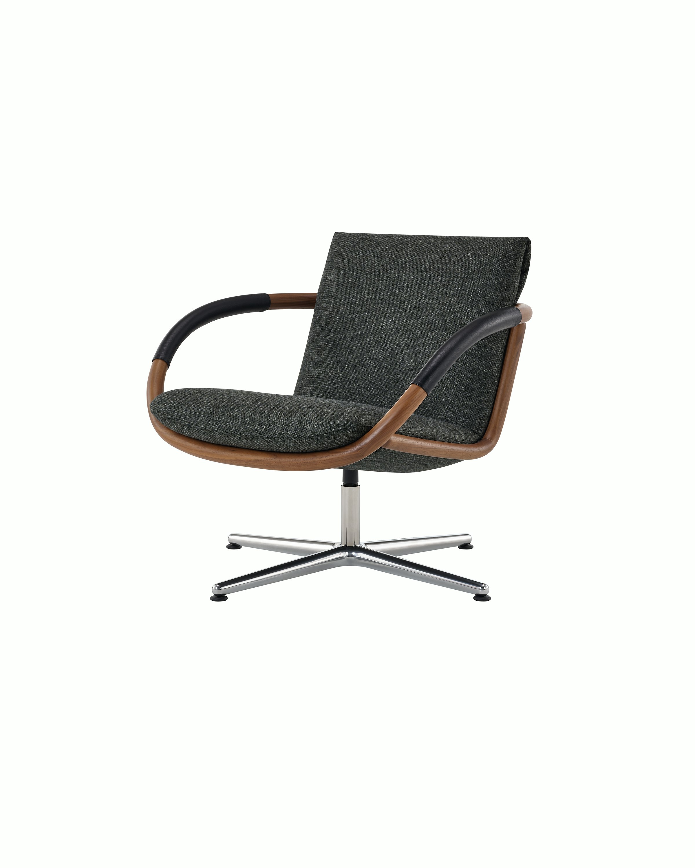 Full Loop Lounge Chair in Walnut with 4 star base.