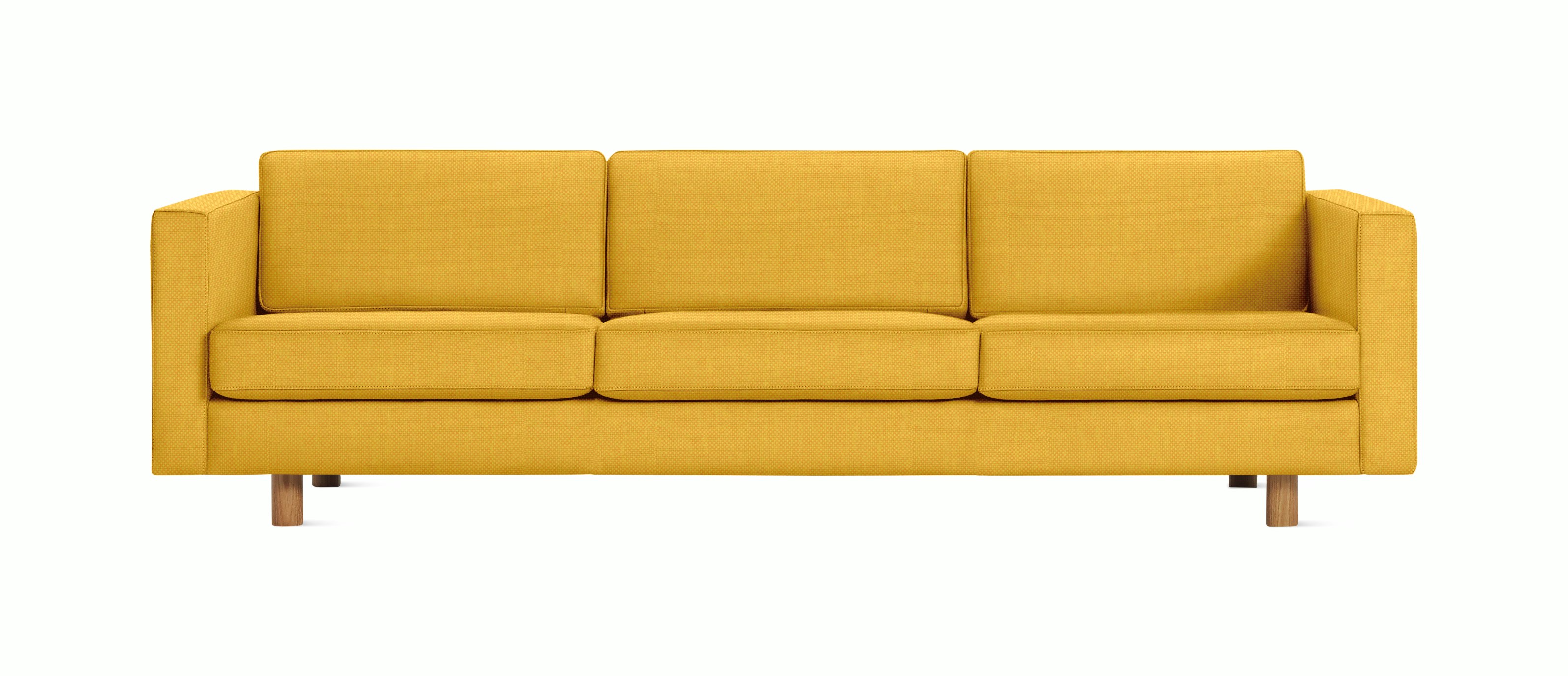 Lispenard Sofa three seater in golden color with 4" legs.
