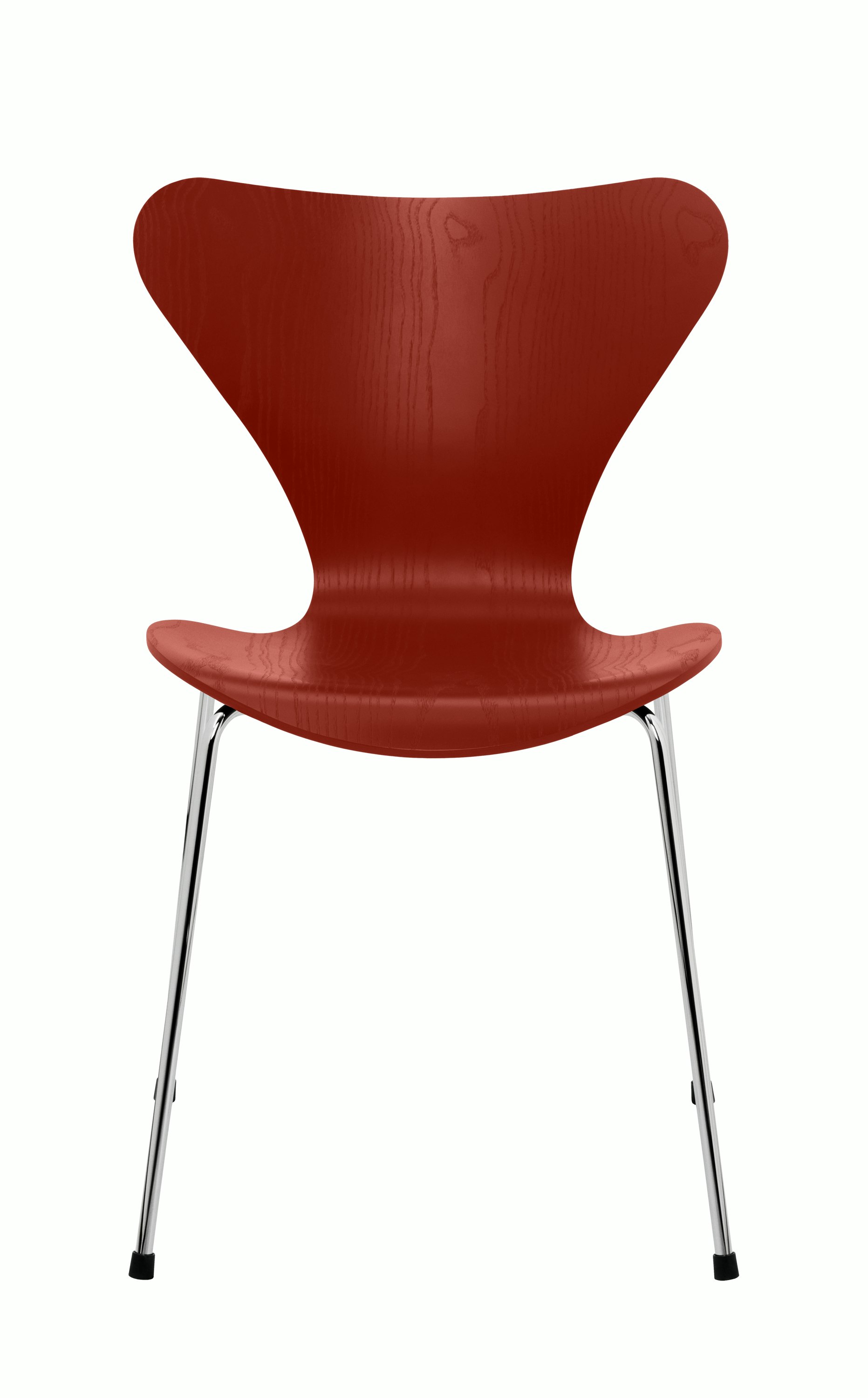 Series 7 Chair - Colored Ash, Venetian Red, Chromed Steel