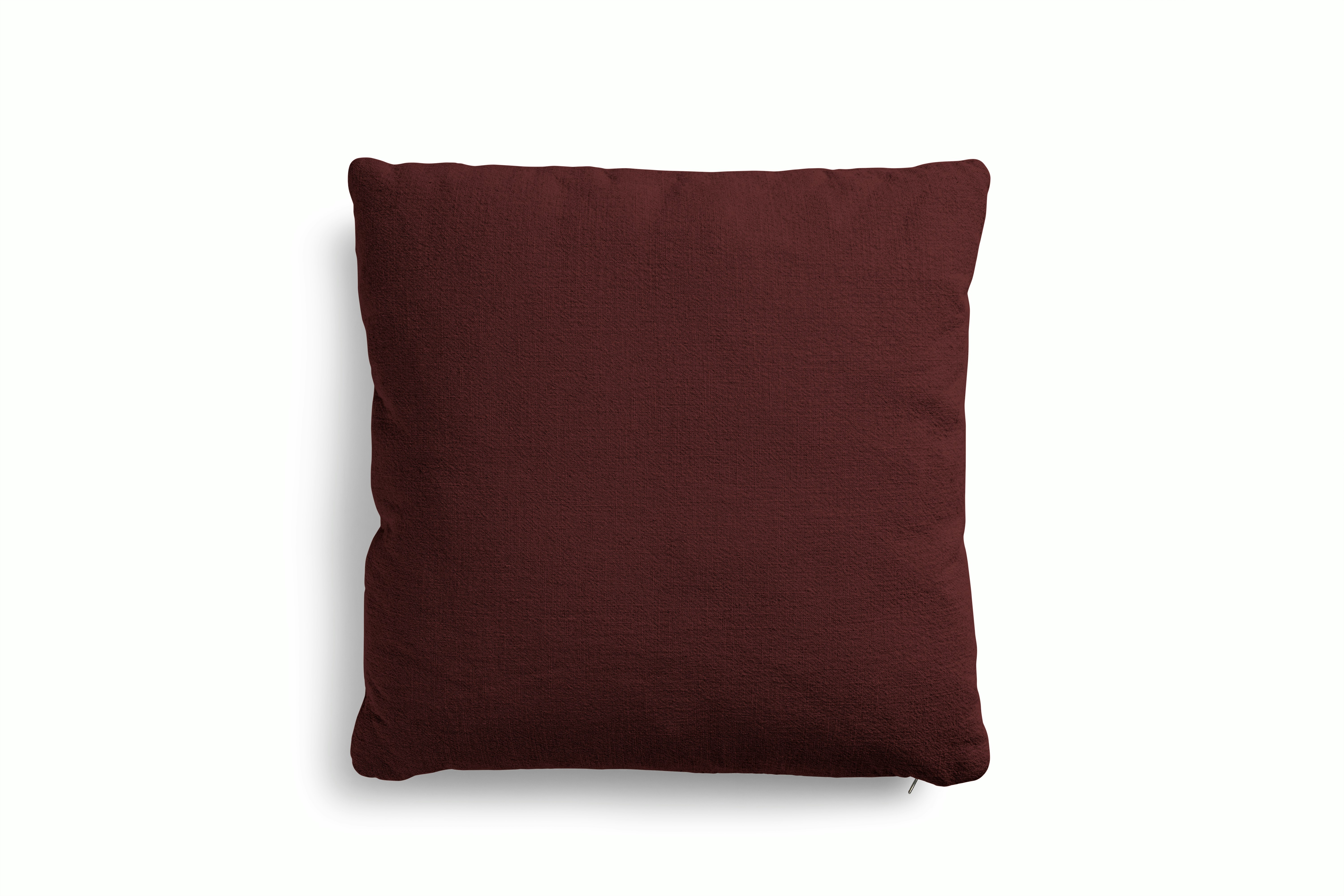 A Perron Pillo Cushion in Garnet viewed from the front.