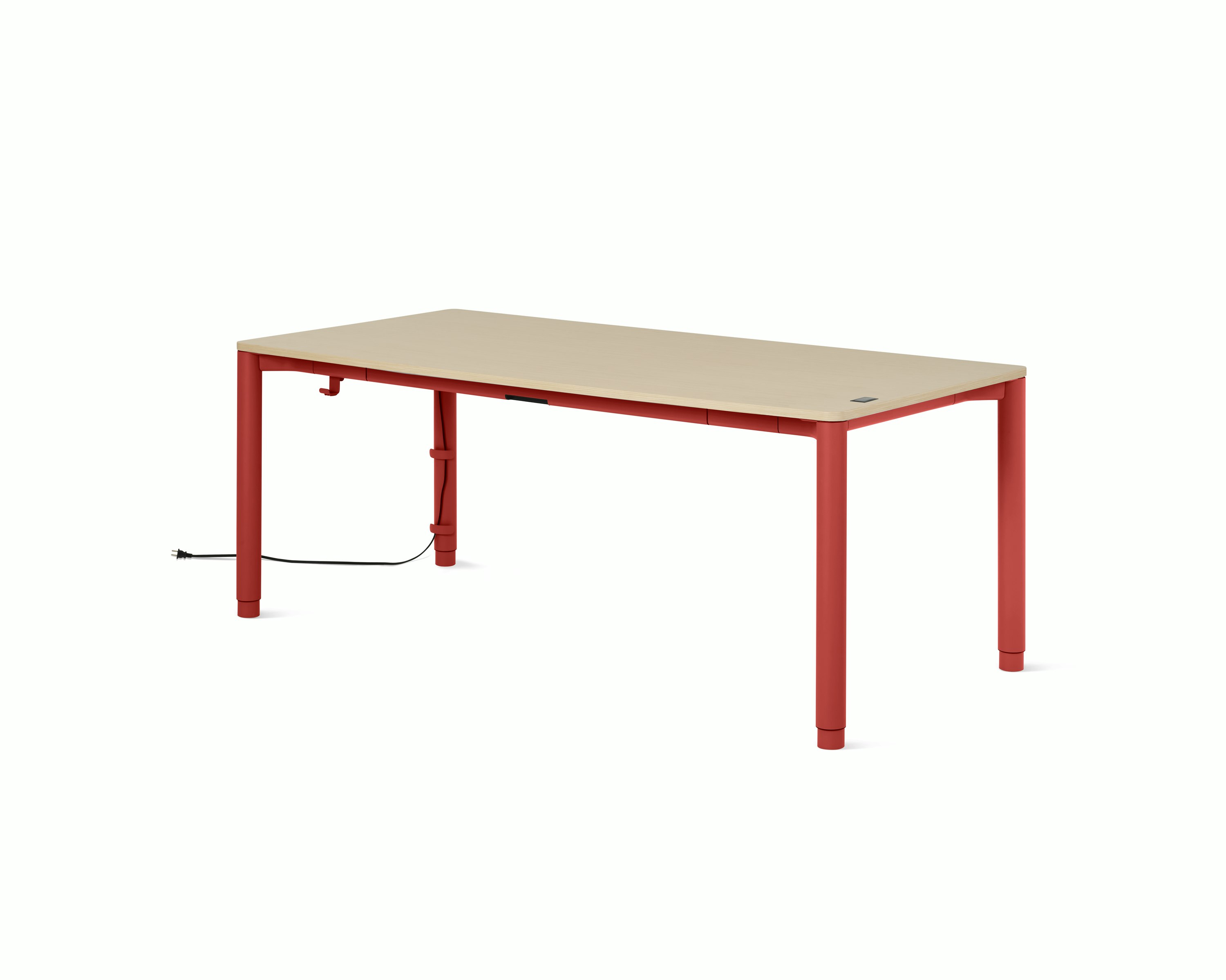 Spout S2S Table - 36" x 72"",  Veneer Clear on Ash,  Canyon,  With Cable Tray,  With Storage Drawer,  Standard Height"