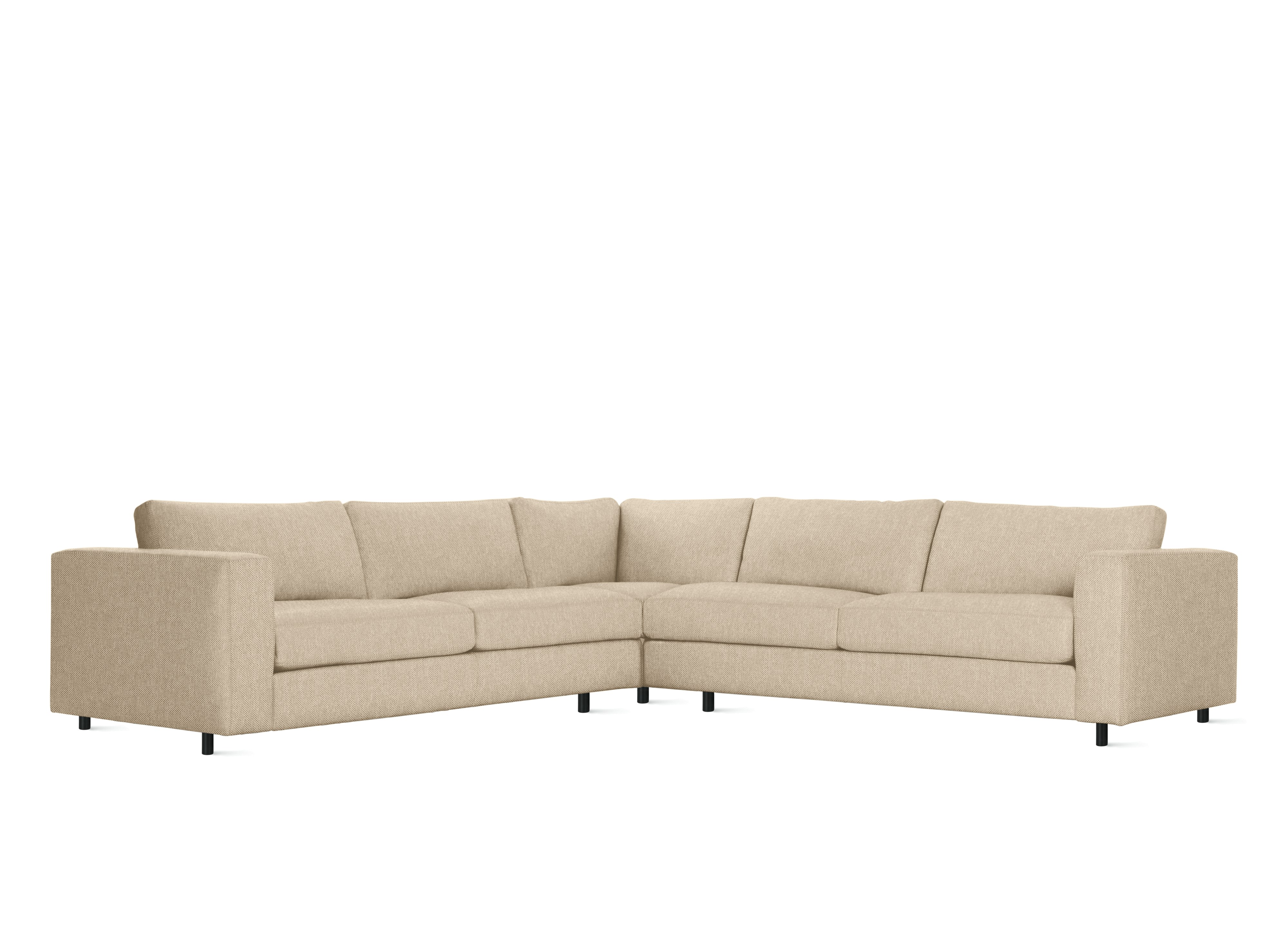 A Reid Corner Sectional in Basket / Black viewed from the front.