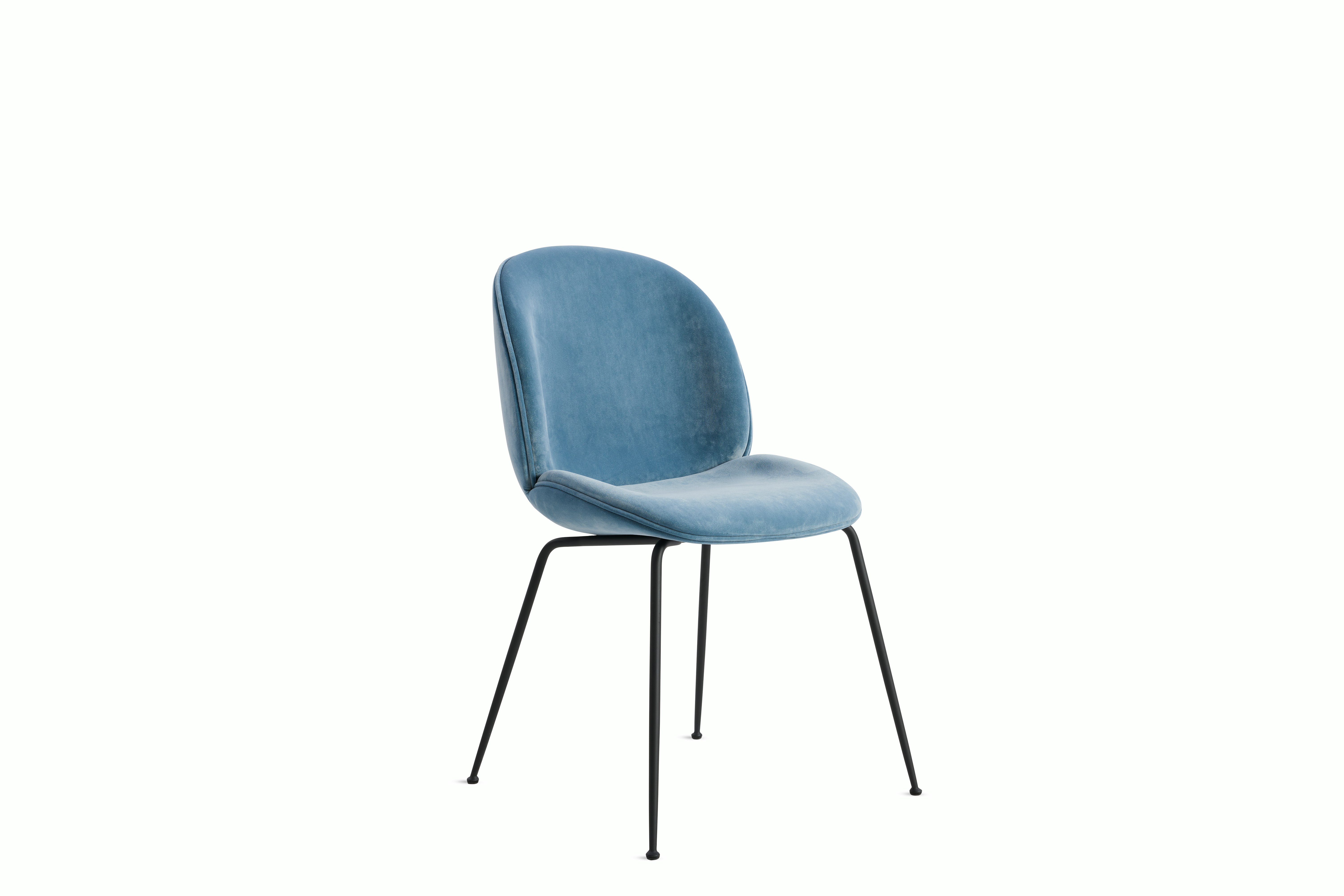 Beetle Side Chair - soft blue,  black