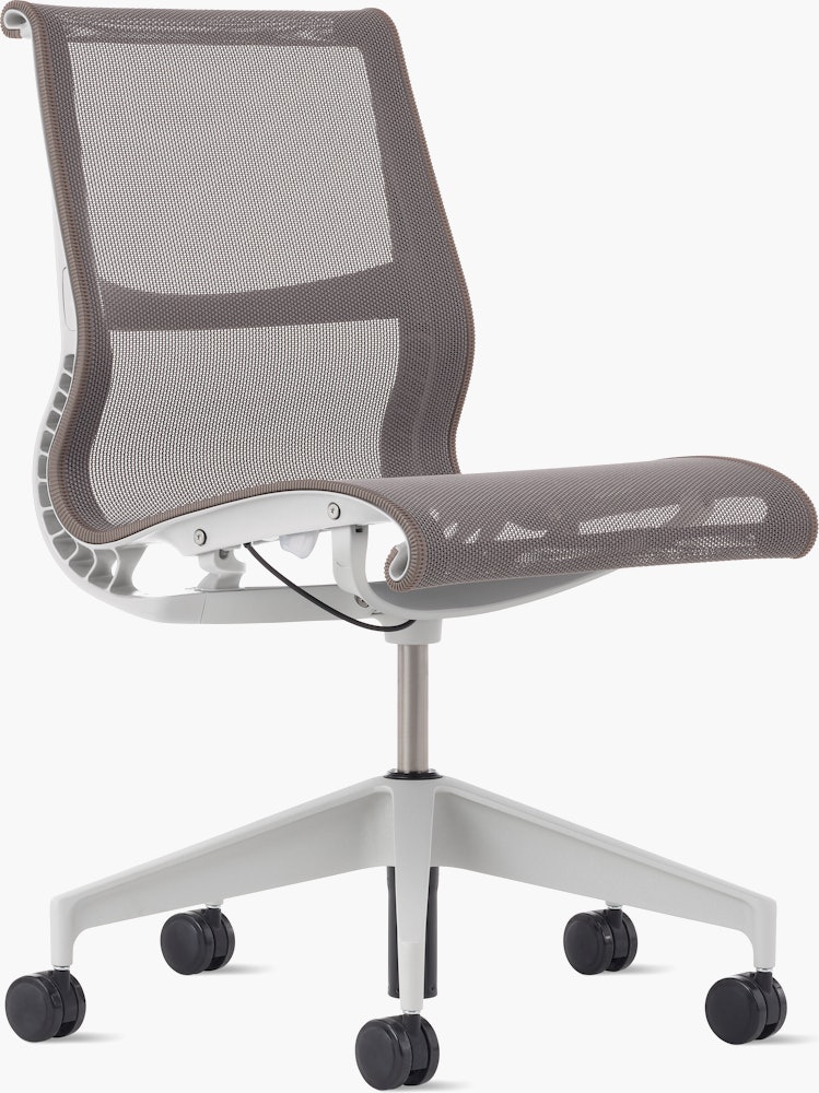 Setu Task Chair - No Arms,  Intercept,  Cocoa,  Studio White,  Silver Alloy