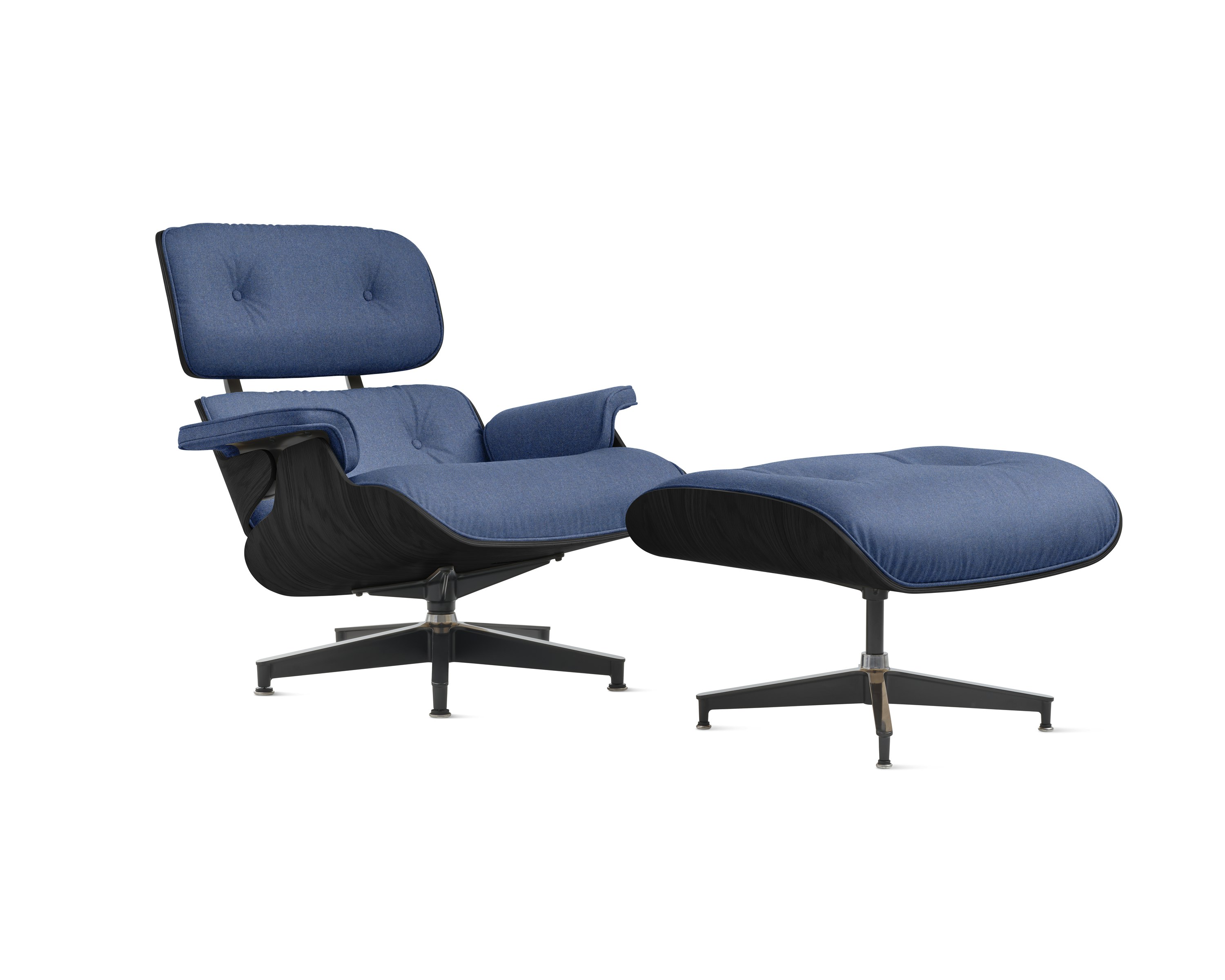 Eames Lounge Chair and Ottoman - Standard or Tall, Ebony Ash, Luce, Alkali