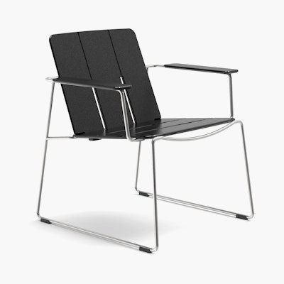 Keene Lounge Chair - Black, Stainless Steel Keene Lounge Chair - Black, Stainless Steel