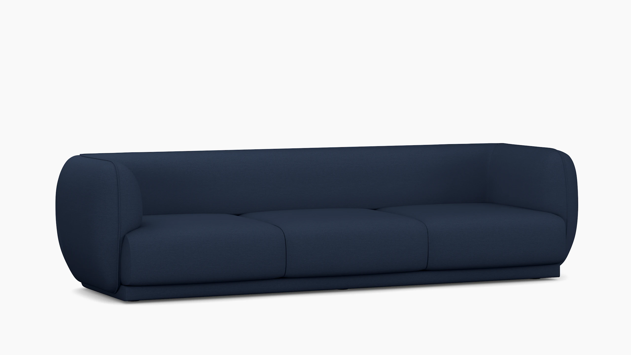 A Meris Sofa in Society viewed from an angle.