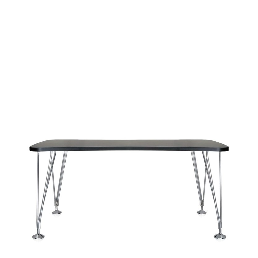 Max Desk - 160x80cm Slate Top, Chrome Base, Glides