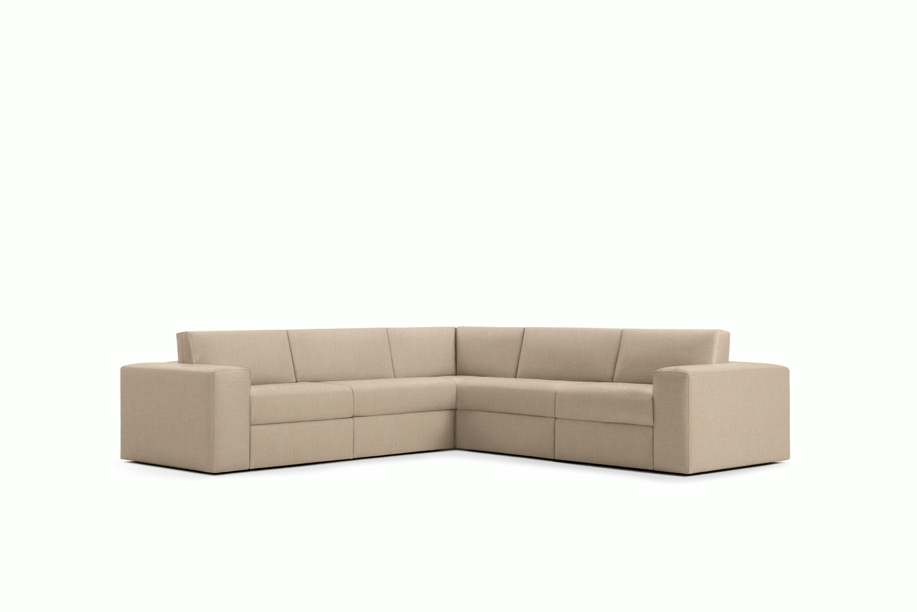 A Irvin Corner Sectional in Basket Viewed from the front.