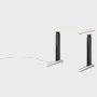 Renew Sit-To-Stand Desk - 23x34,  White Laminate,  Graphite Satin,  Polished Aluminum,  Hidden Power