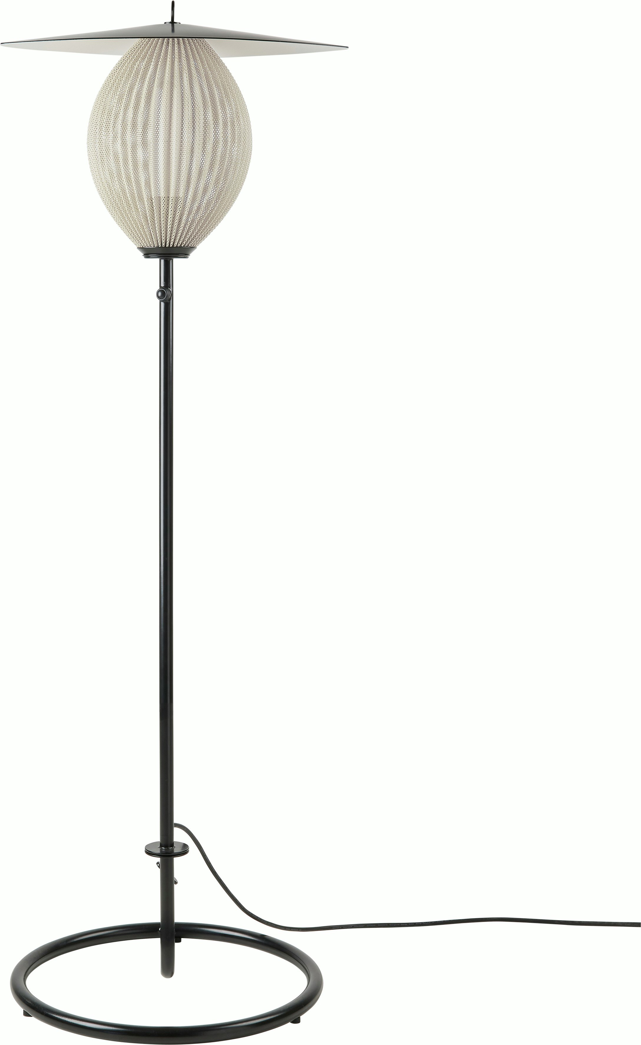 A Satellite Outdoor Floor Lamp in Cream White viewed from the front.