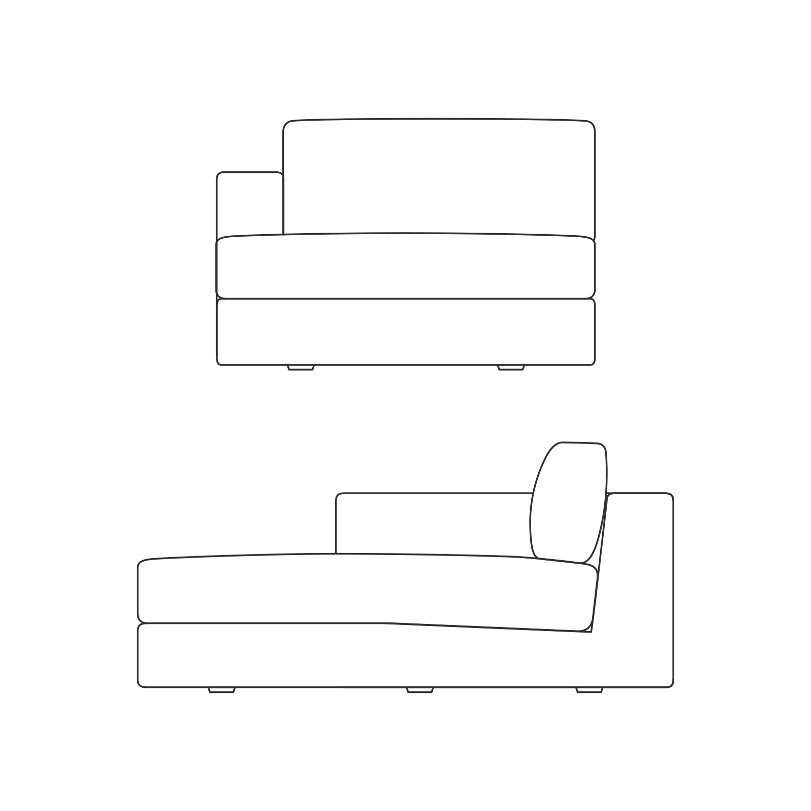 Reid Chaise - 1" Block Leg