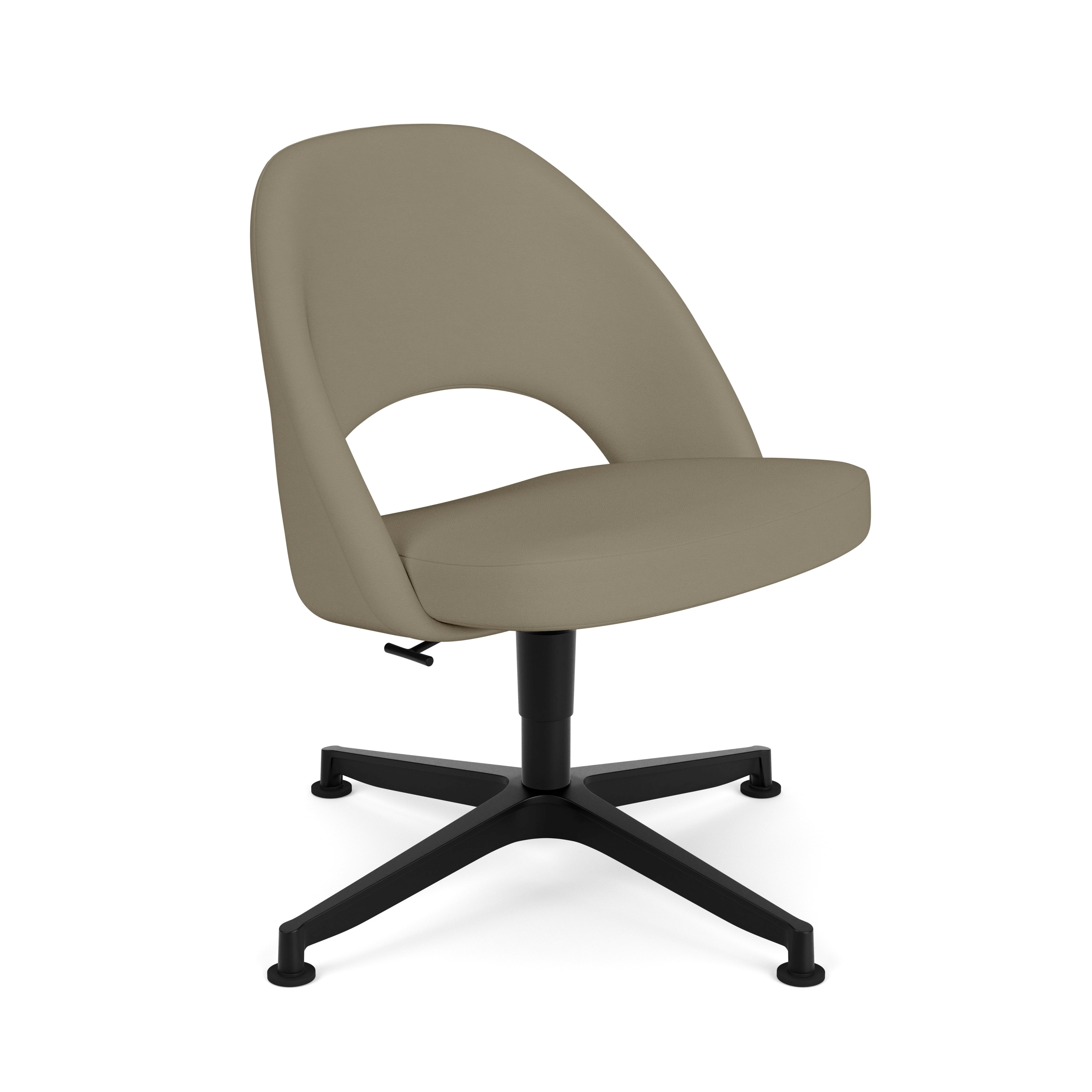 Saarinen Executive Office Side Chair - 4 Star,  Prairie,  Coyote,  Black Base,  Glides