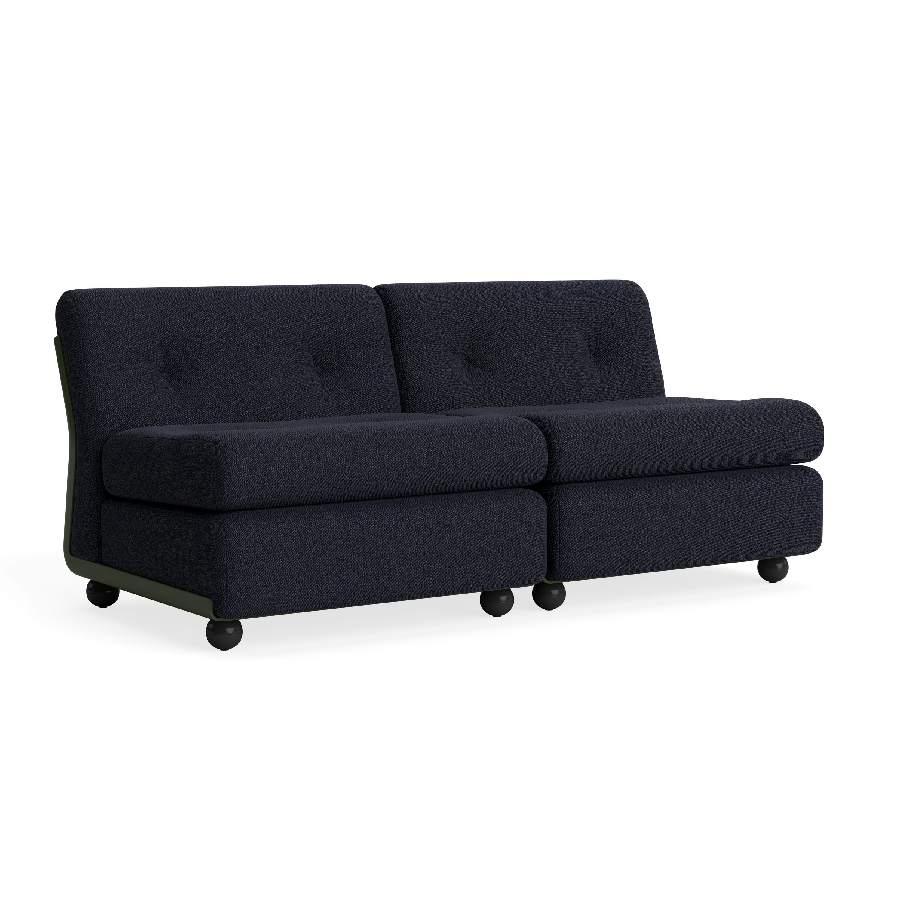 Amanta Sofa - Two Seater, Turf, Blue Red Melange, Bottle Green