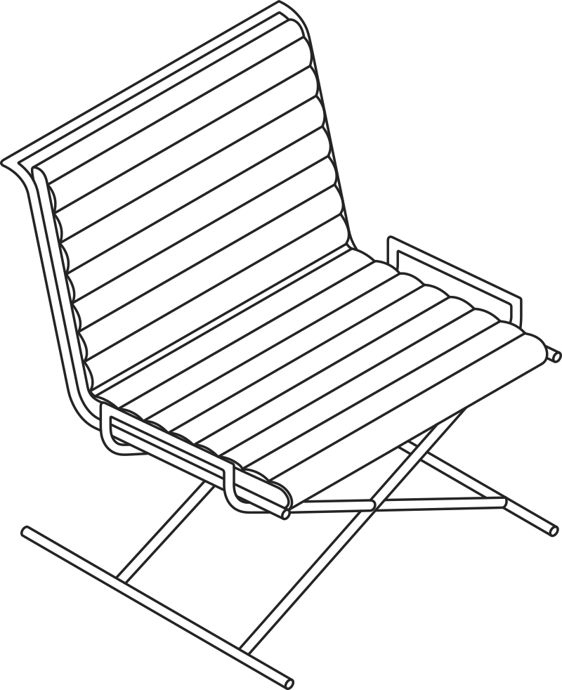 A line drawing - Sled Chair