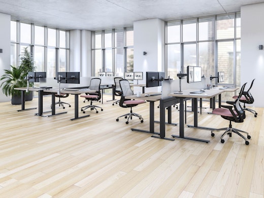 antenna workspaces power beam open plan height-adjustable table