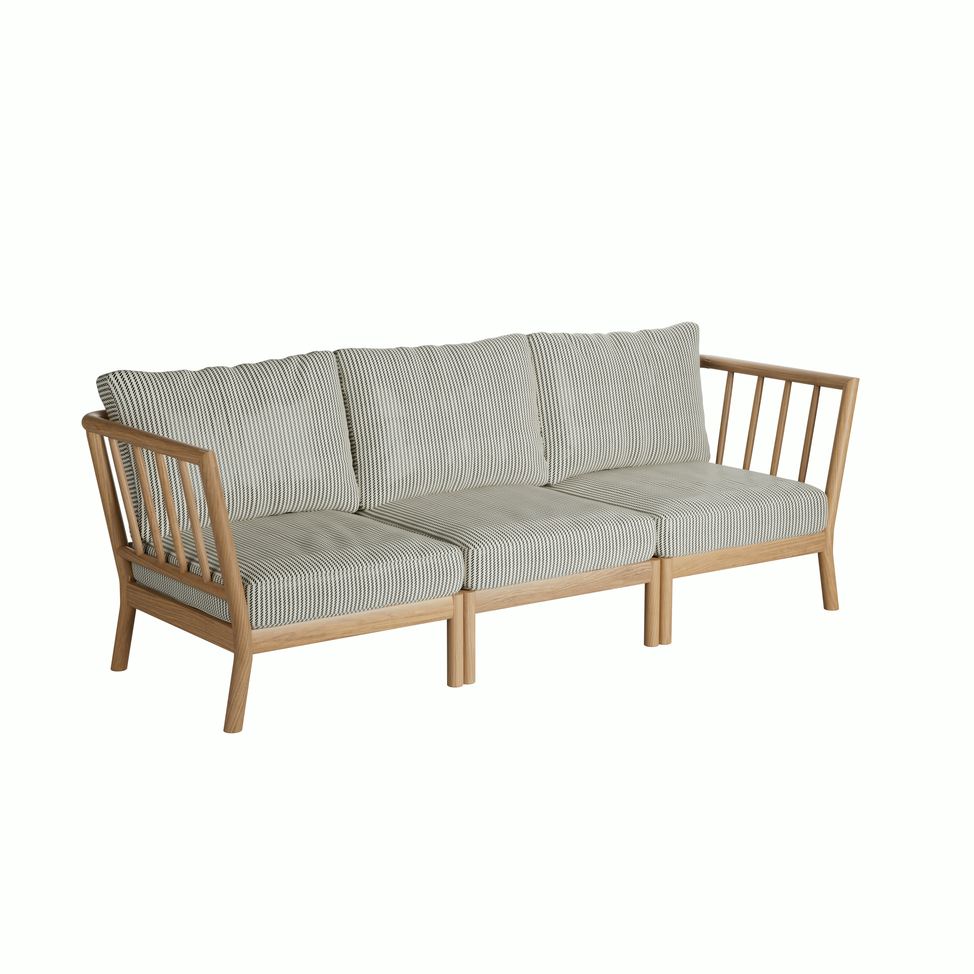 A Tradition Outdoor Three Seater Sofa in Nero viewed from an angle.