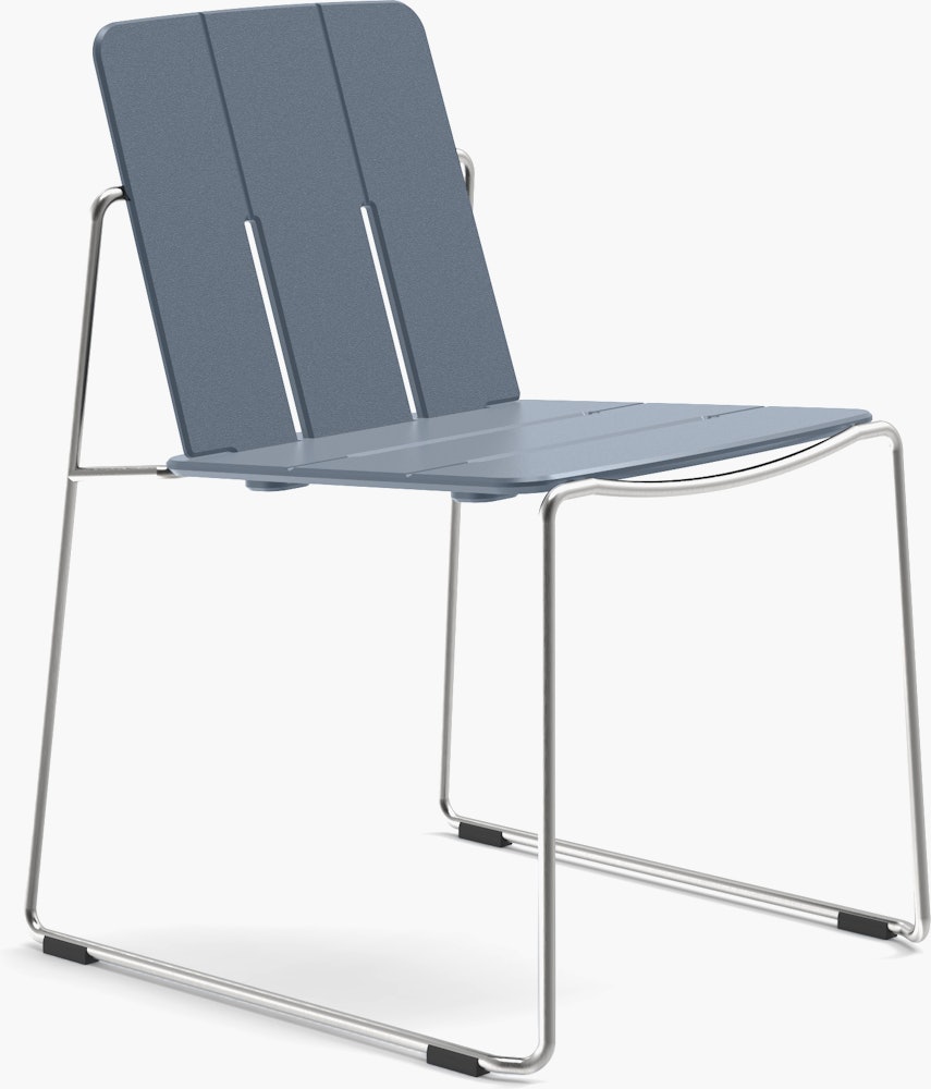 Keene Side Chair - Ash Blue, Stainless Steel