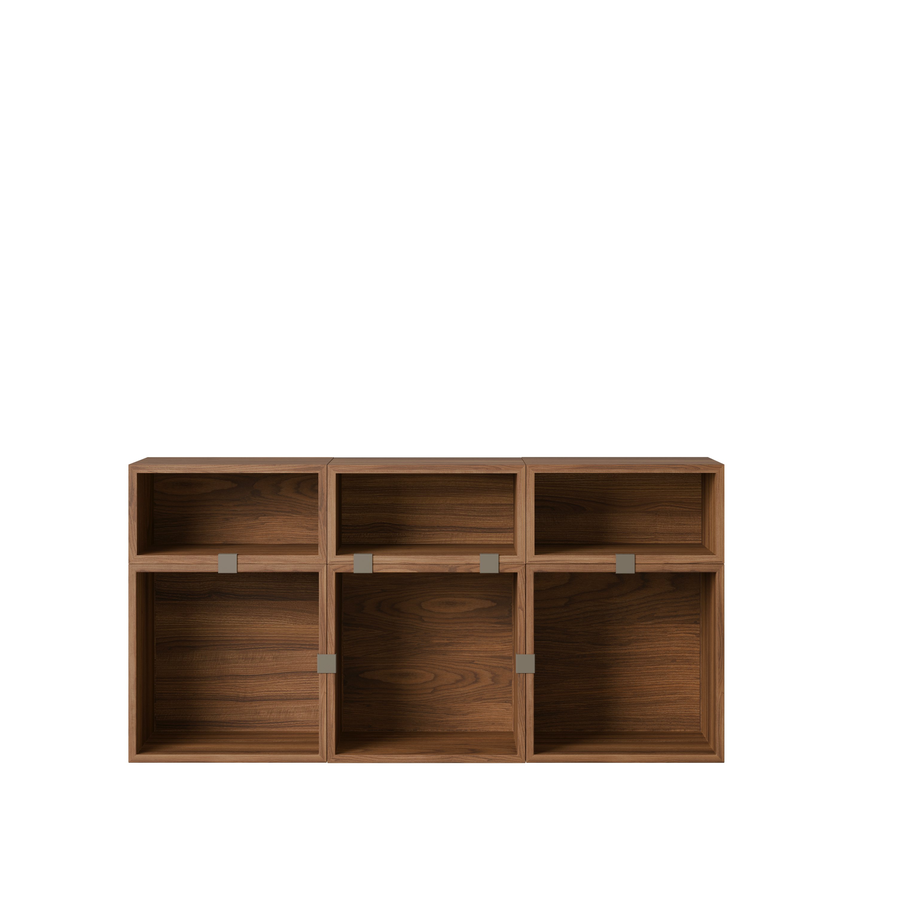 Stacked Storage Sideboard - Configuration 5, Walnut, No Base