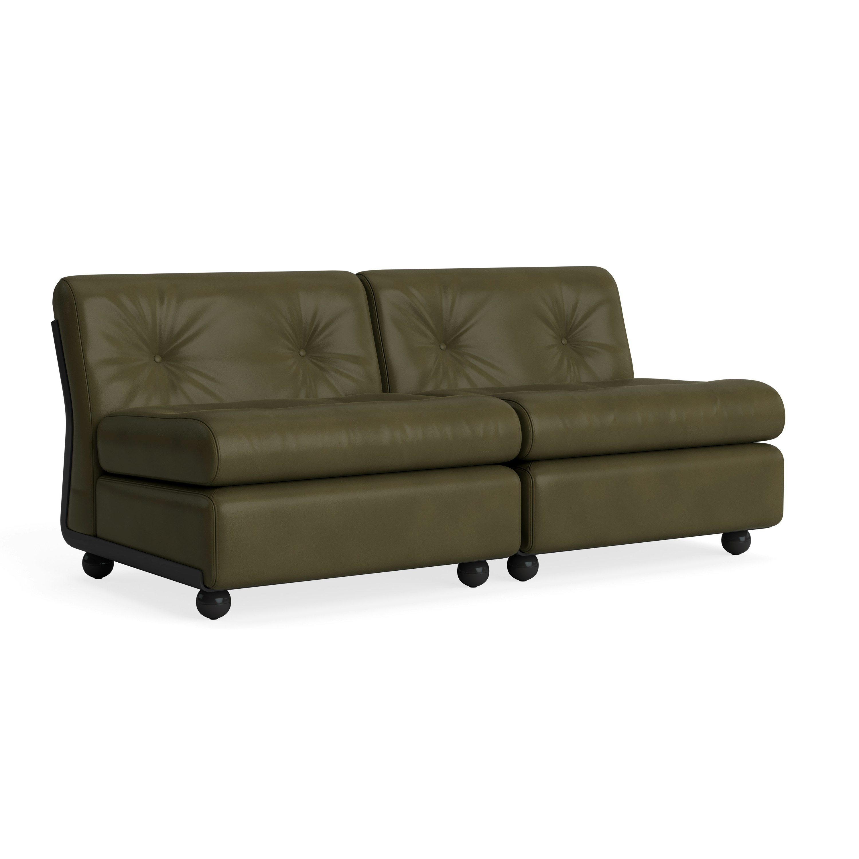 Amanta Sofa - Two Seater, Sense Leather, Forest Green, Anthracite