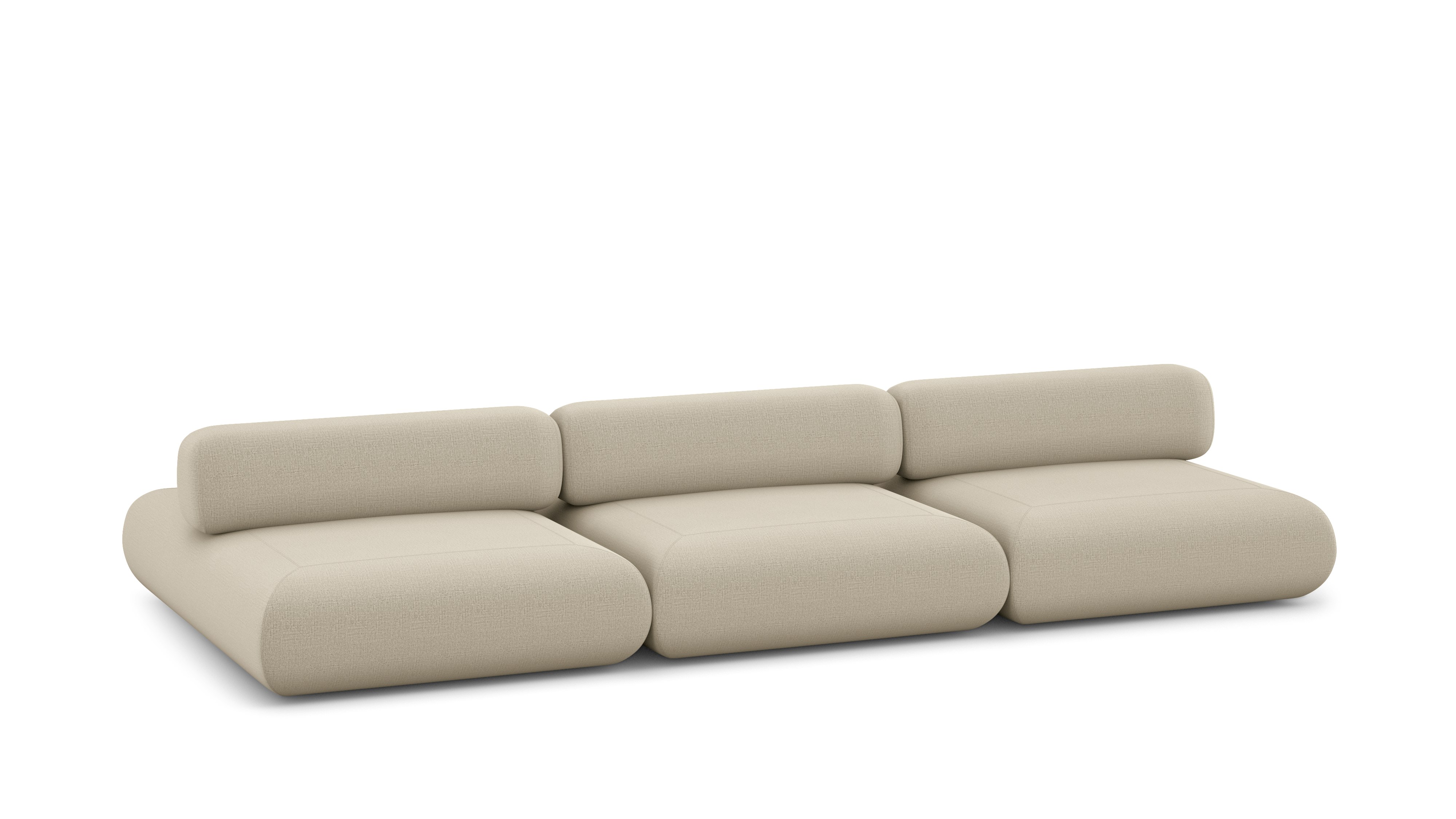 A Sval Double Sided Sofa in Linen viewed from an angle.