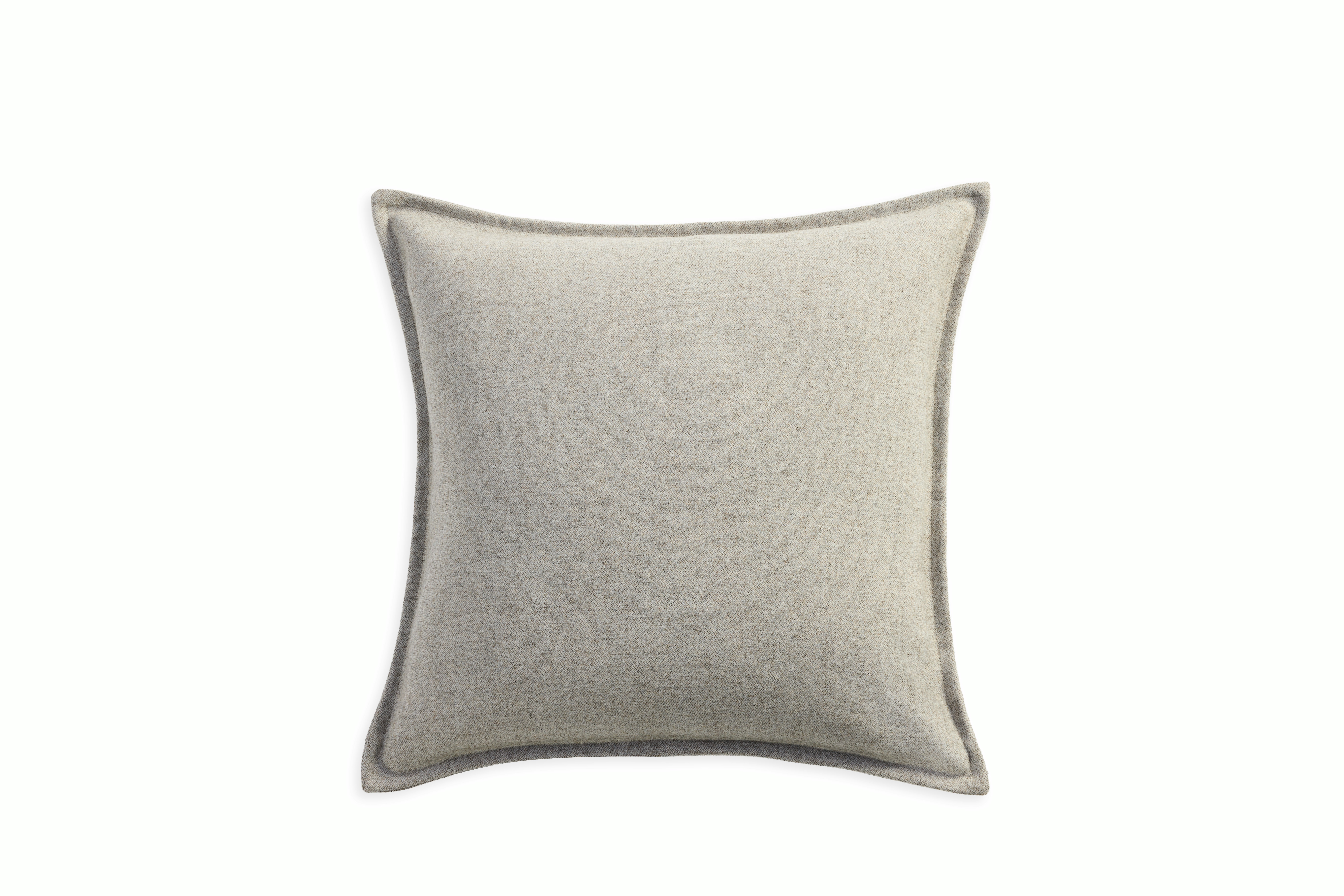 A Pecora Wool Flange Pillow in Graham viewed from the front.