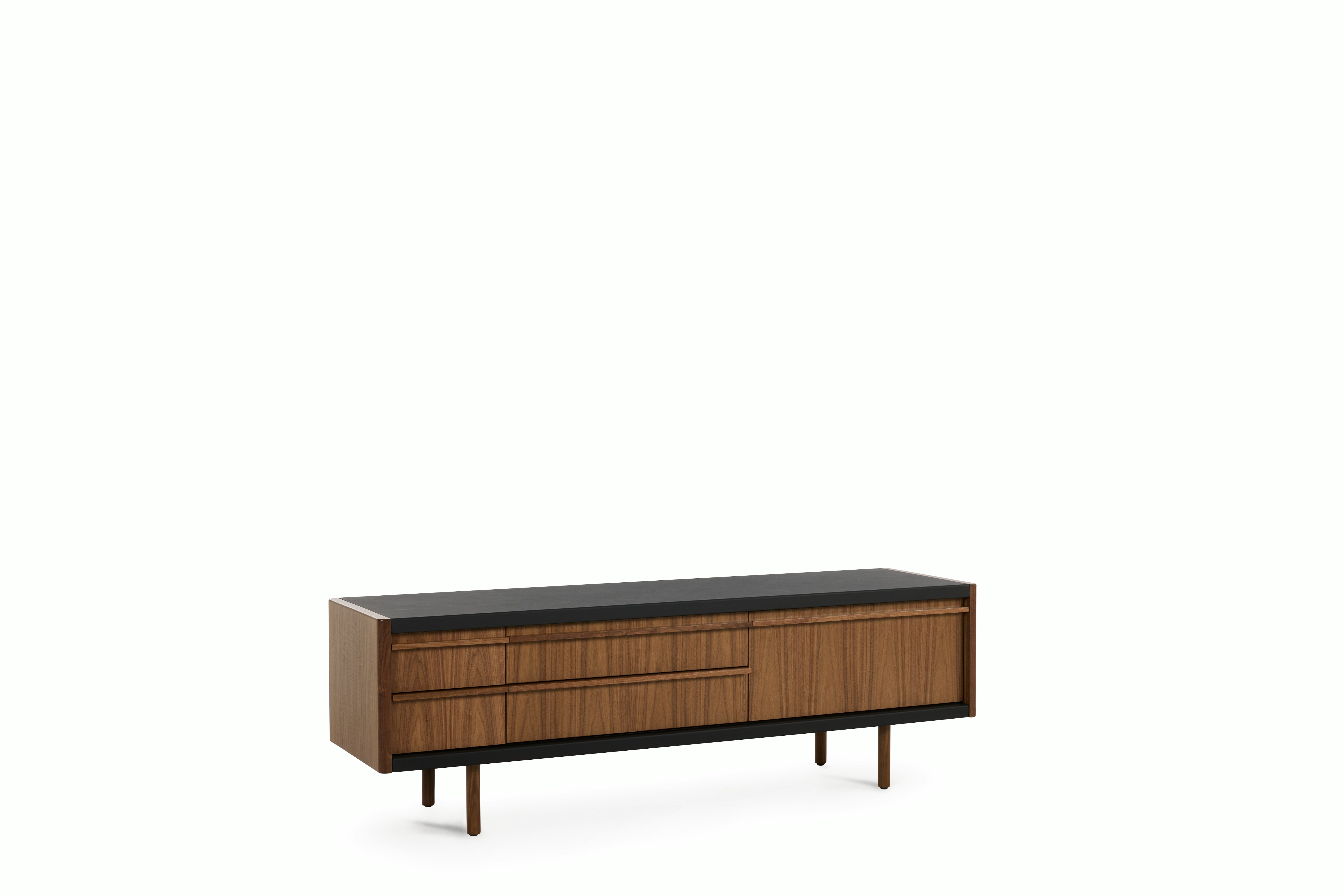 New Canaan Media Unit - black,  walnut
