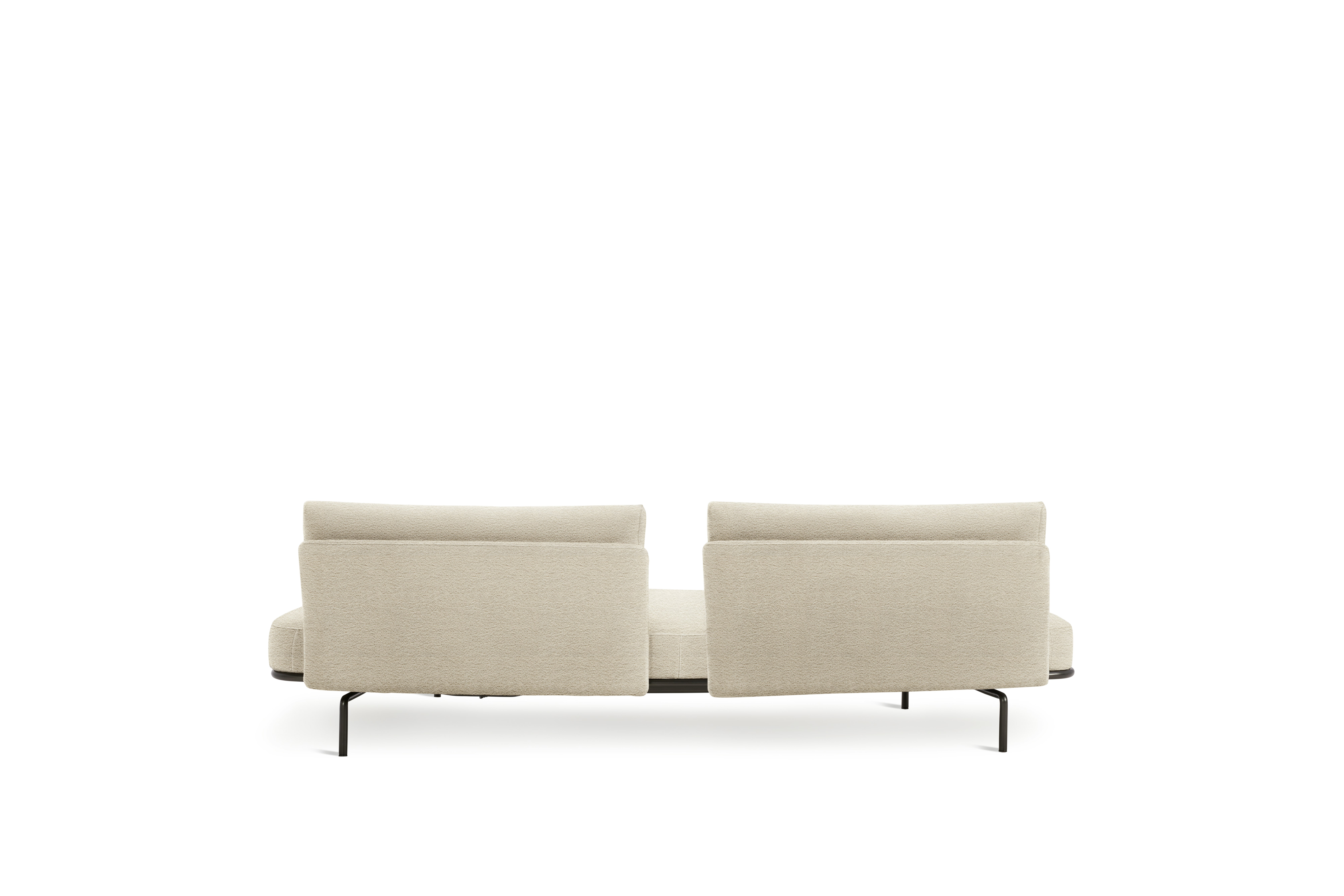 Panoramic Sofa - Left ,  Double Large,  Curly,  Ivory,  Charcoal