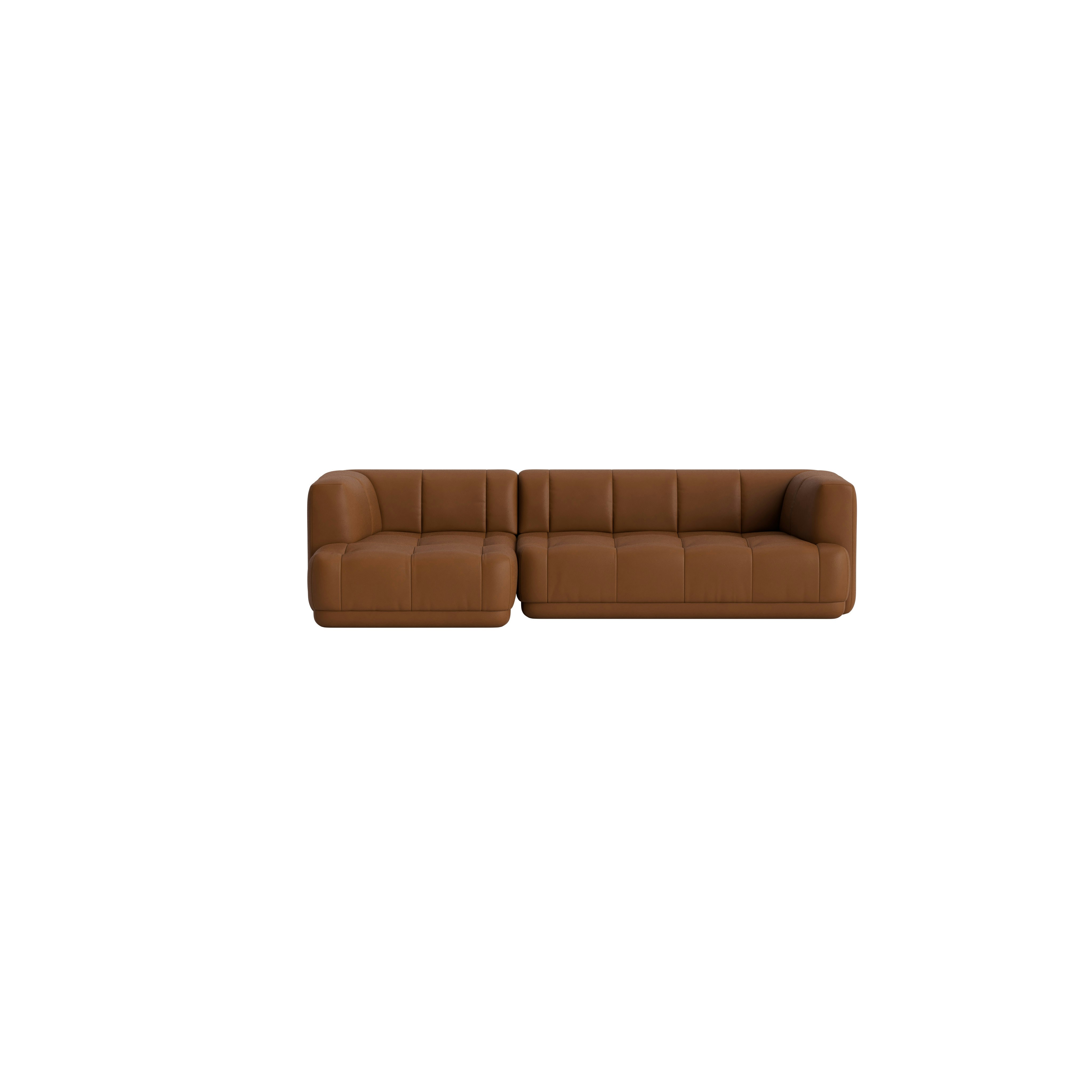 Quilton Chaise Sectional - Left, Prone Leather, 017 Ledge