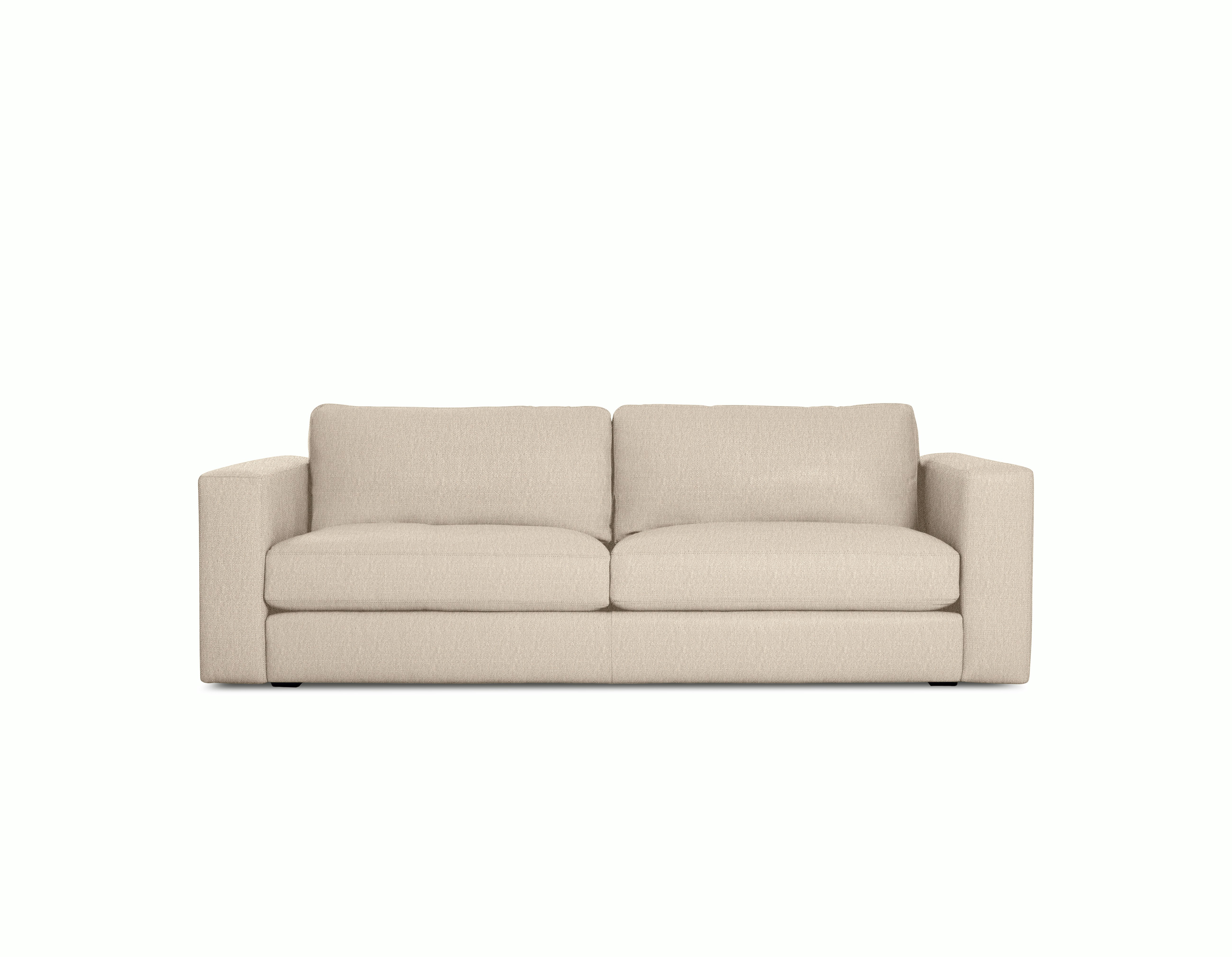 Reid Sofa - Two Seater,  Album Linen,  Gentle with block leg