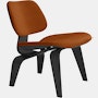 Eames Molded Plywood Lounge Chair Wood Base (LCW) - Upholstered,  Ebony Frame Mode - Rust