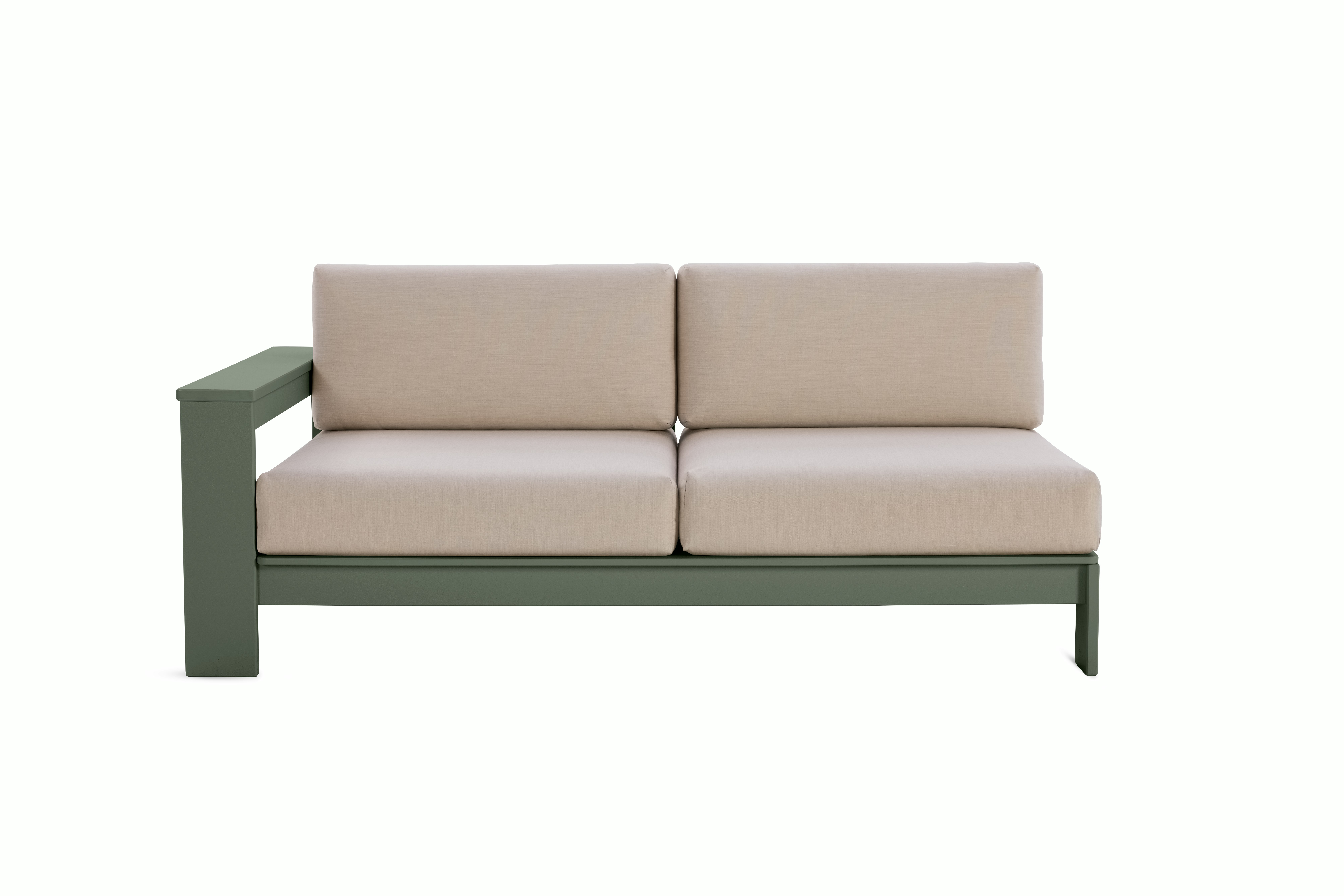 Pepin One Arm Sofa Module - left,   sage,   flax