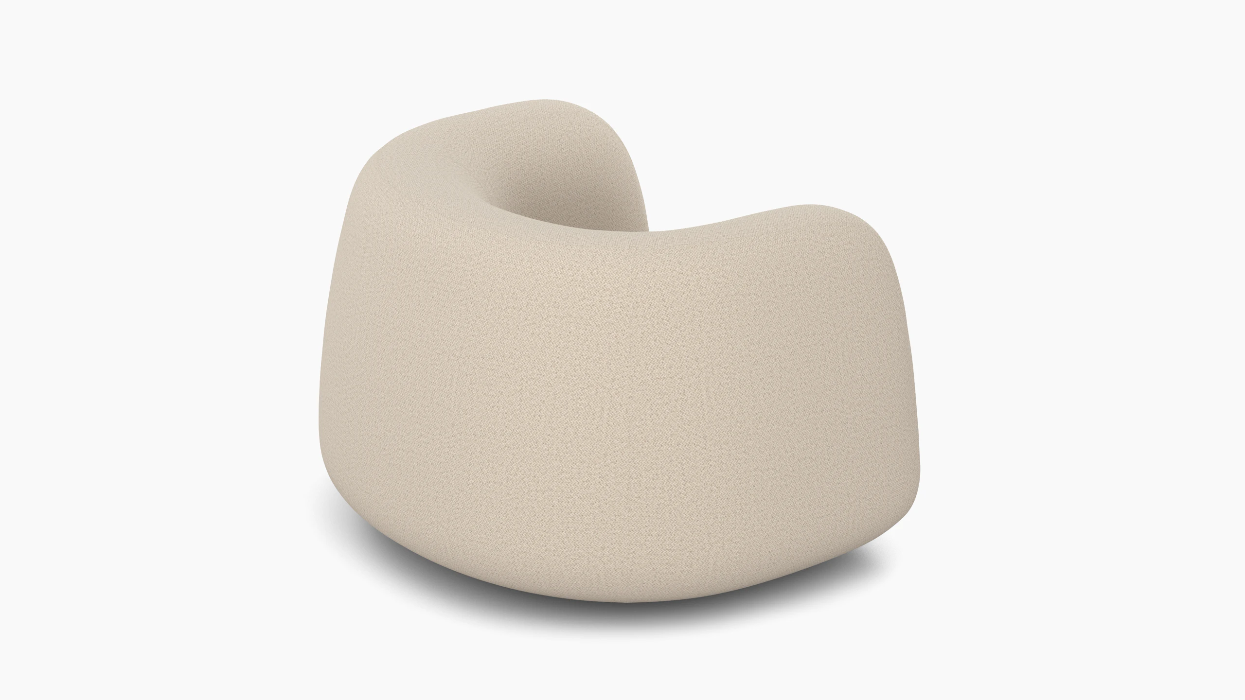 A Americano Swivel Chair in Cream viewed from behind.