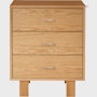Nelson Basic Cabinet Series - 3-Drawer Cabinet - White Oak,  Wavy Pull,  Standard Leg