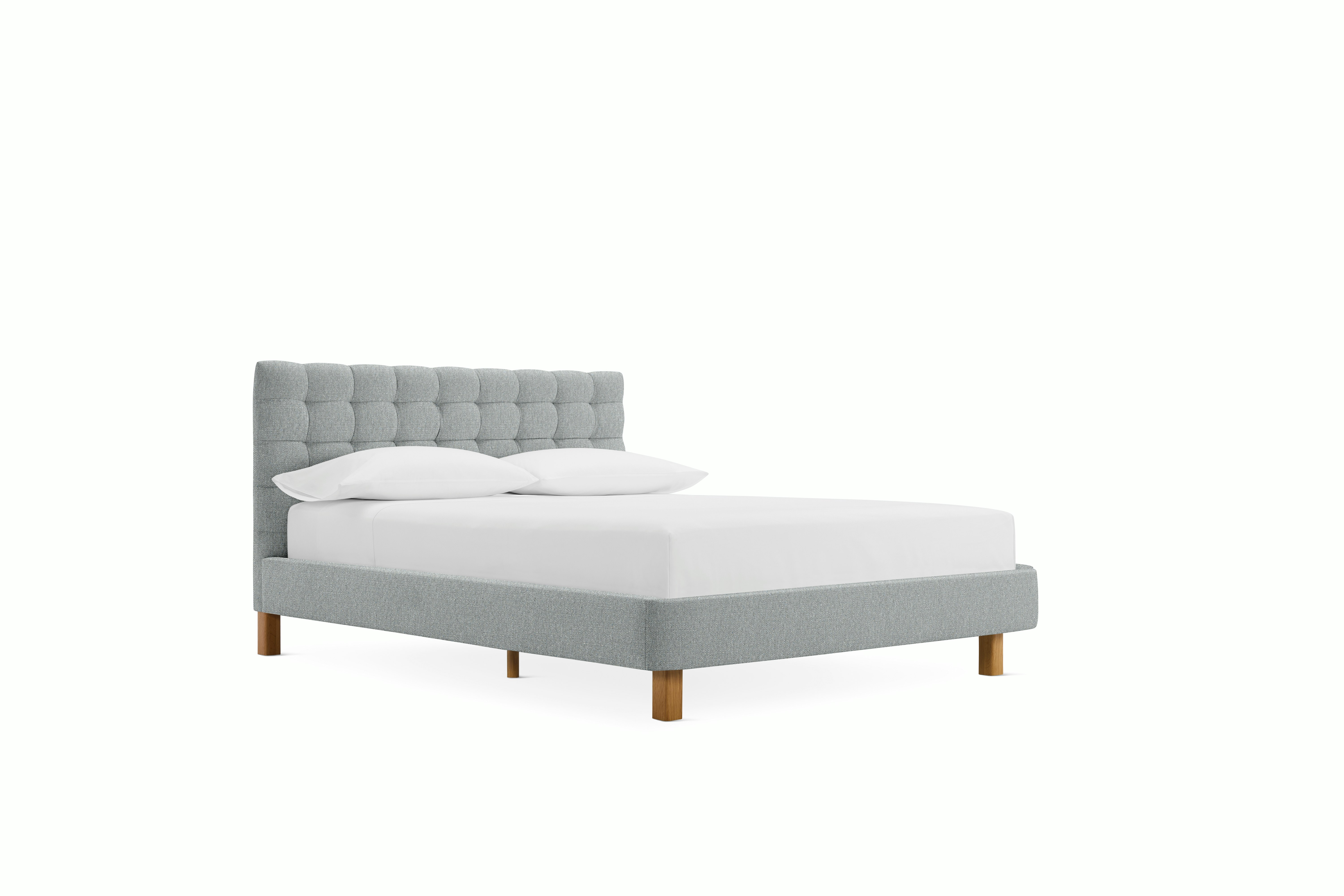 Madeleine Bed - Standard, Queen, Oak, Album Linen, Powder