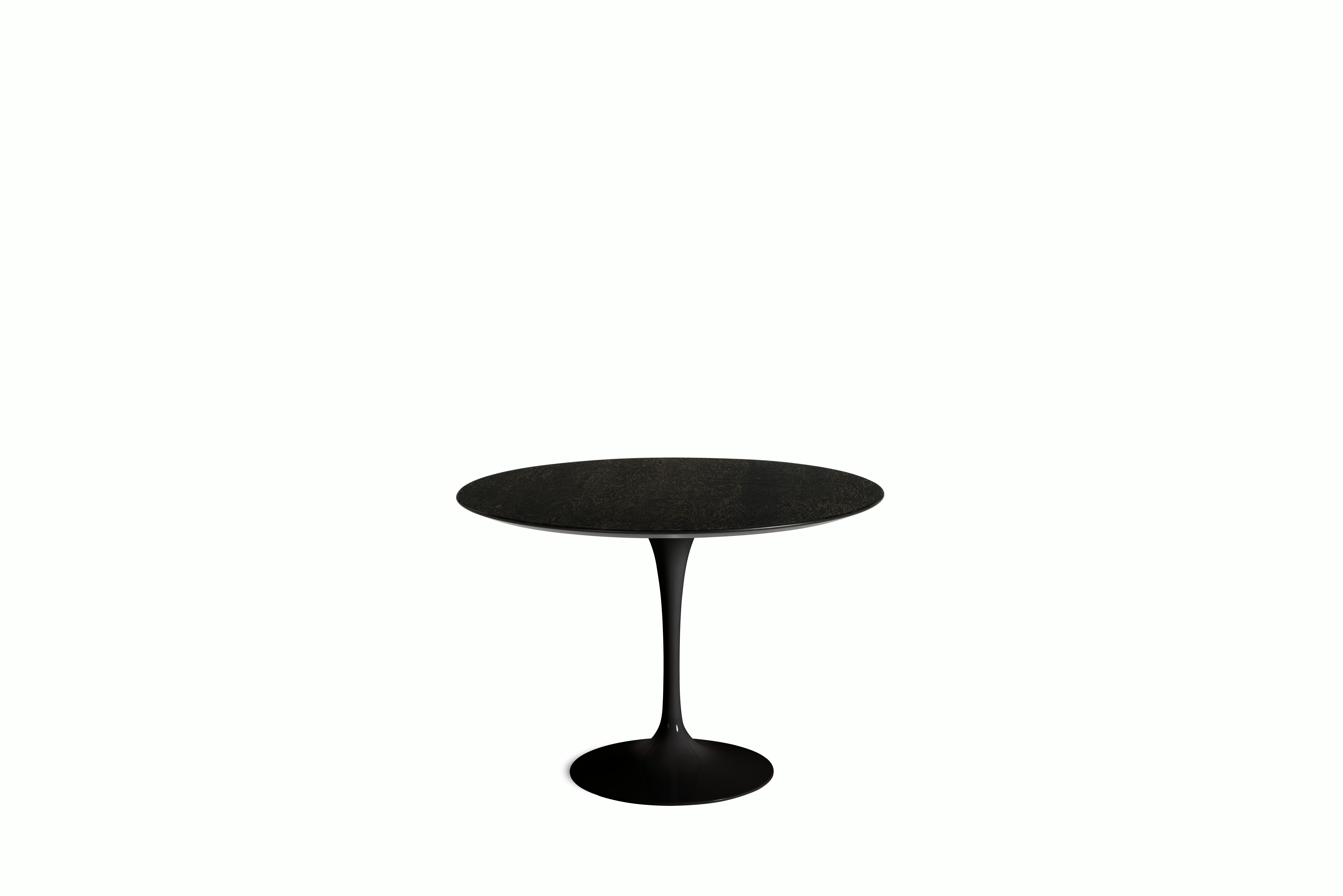 Saarinen Dining Table - Round, 42 Inch, Veneer, Topo Noir, Black Base