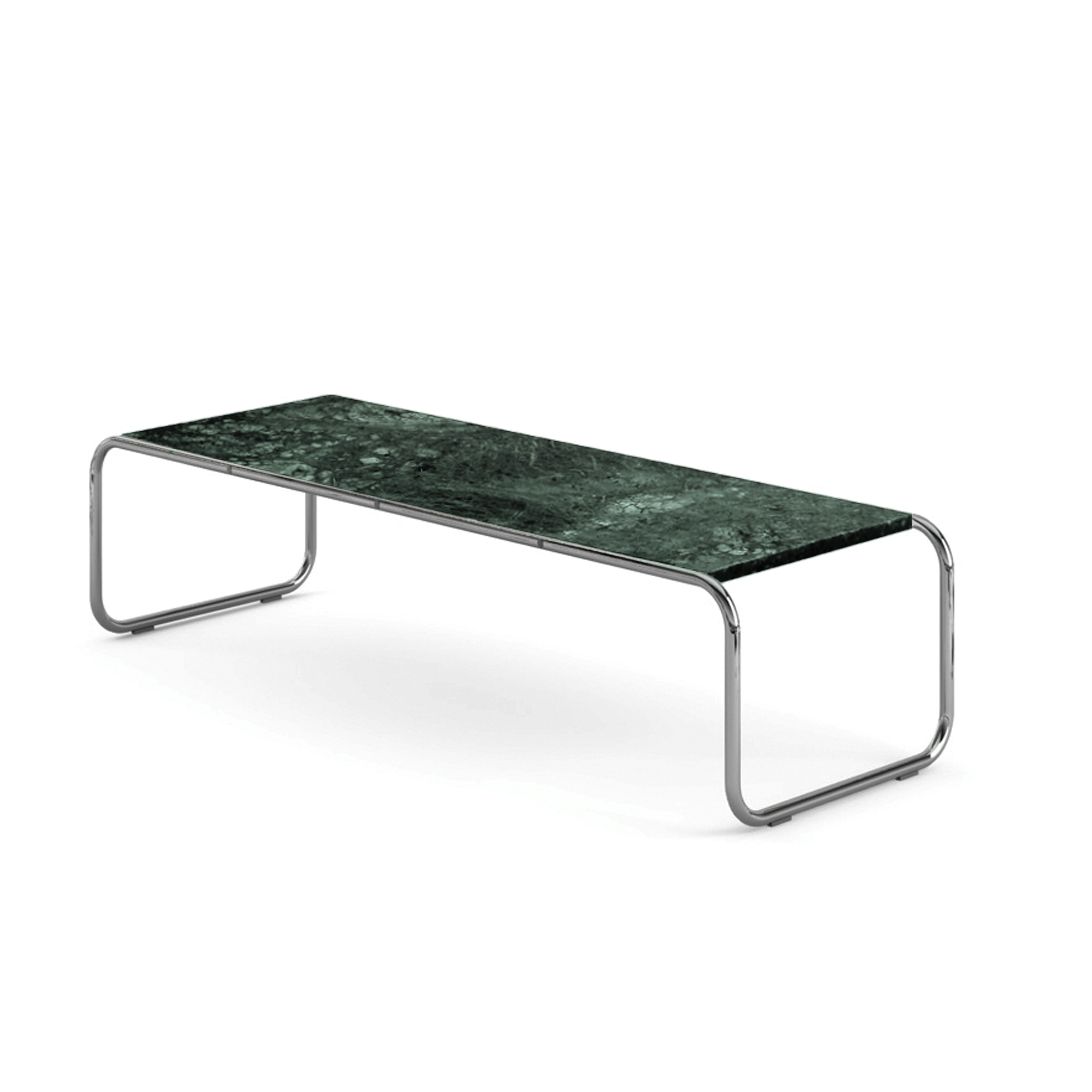 Laccio Table - Large,  Verde Alpi Marble,  Polished Aluminum