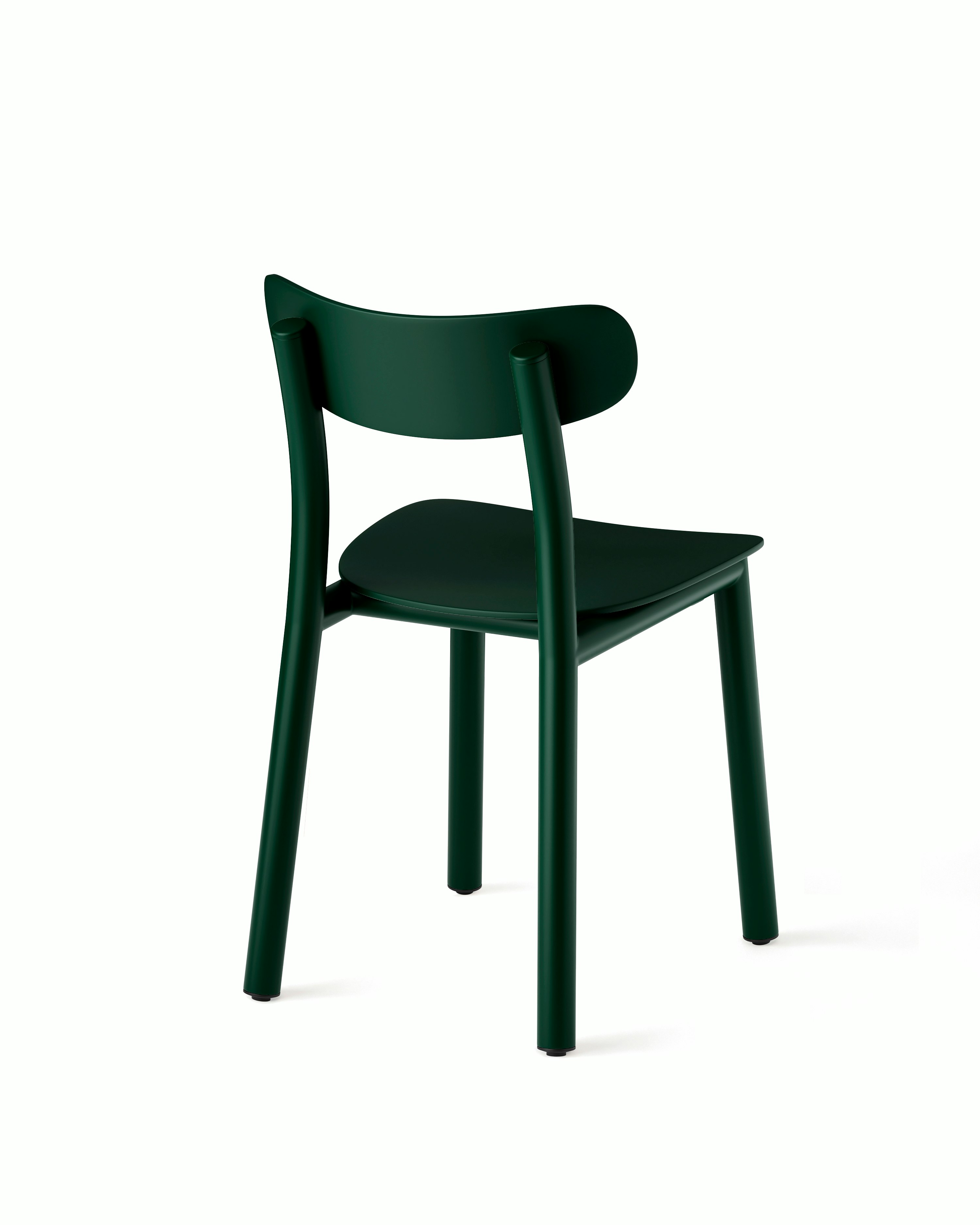 White background shot of Lotti Chair in Moss Green finish
