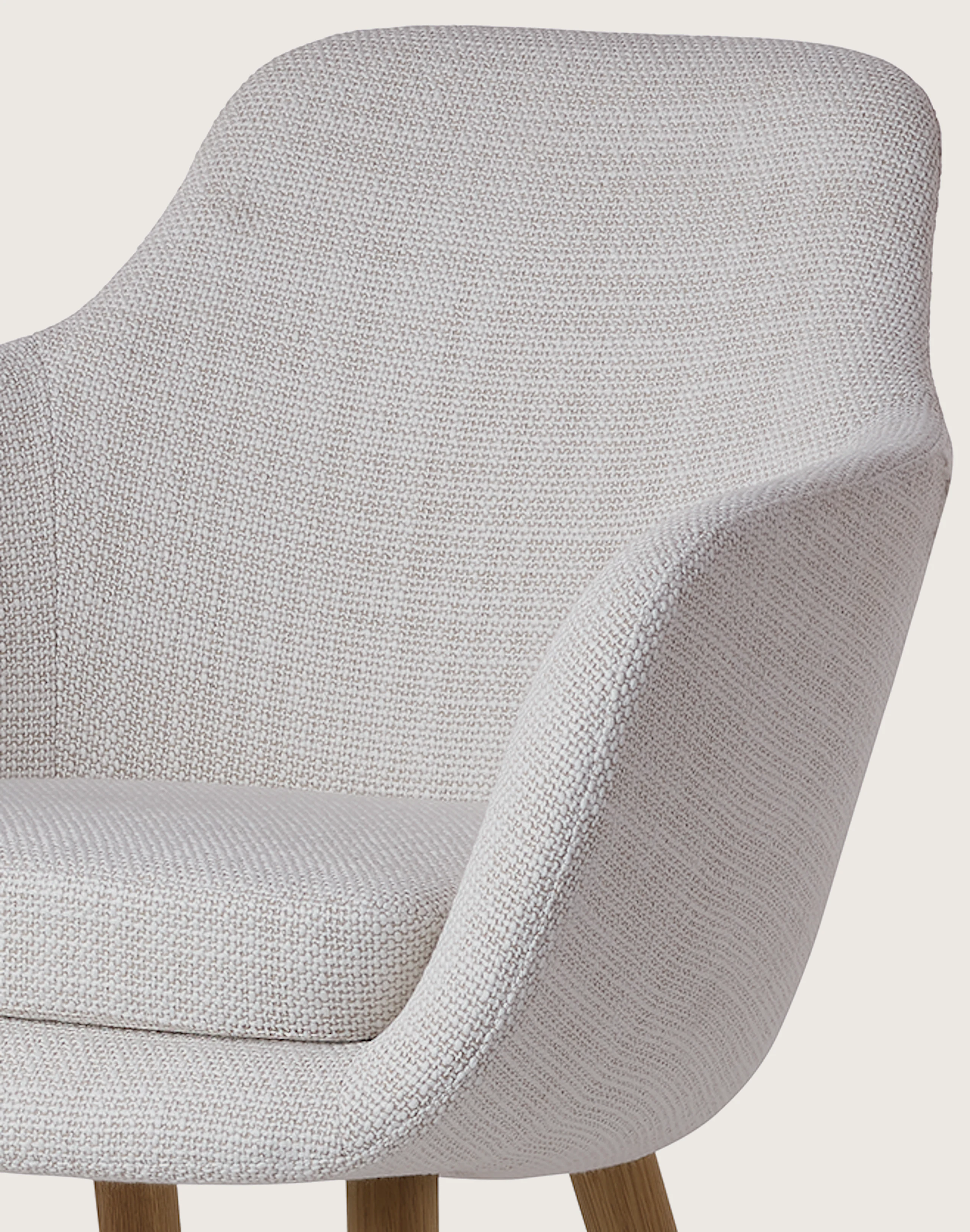 Saiba Side Chair by Naoto Fukasawa for Geiger, angled front view on a white sweep.