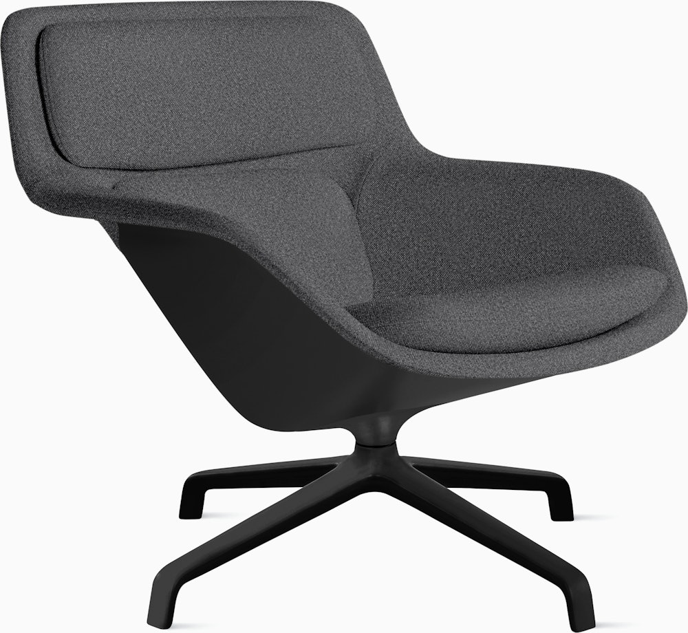 Striad Lounge Chair - Low Back,  Beck,  Molecule,  Black,  4-Star Swivel,  Black