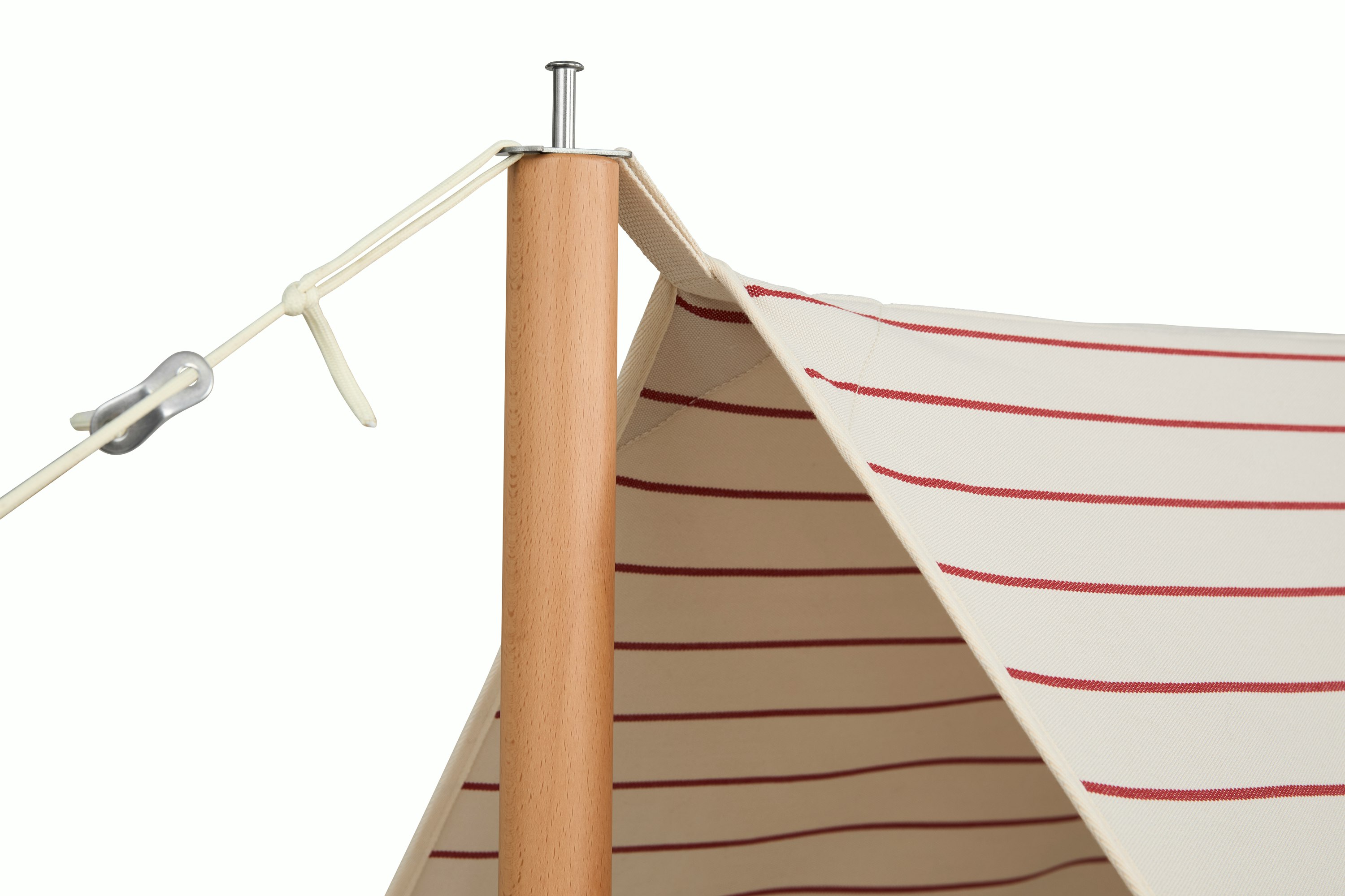 Outdoor Market Canopy - Beige With Red Stripe