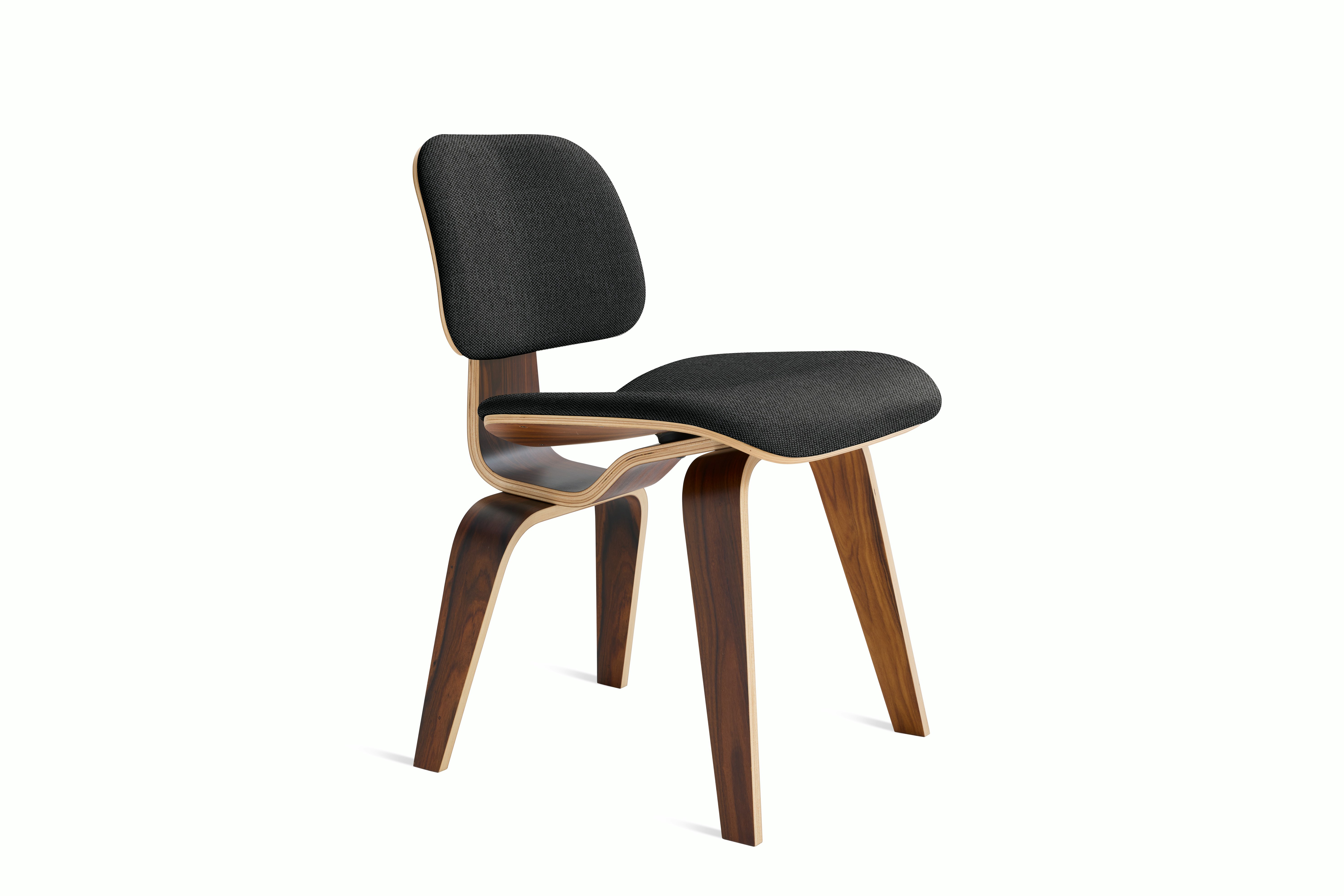 Eames Molded Plywood Dining Chair Wood Base (DCW) - Upholstered,   Santos Palisander Frame Mode - Talus