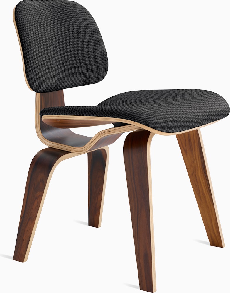 Eames Molded Plywood Dining Chair Wood Base (DCW) - Upholstered,   Santos Palisander Frame Mode - Talus