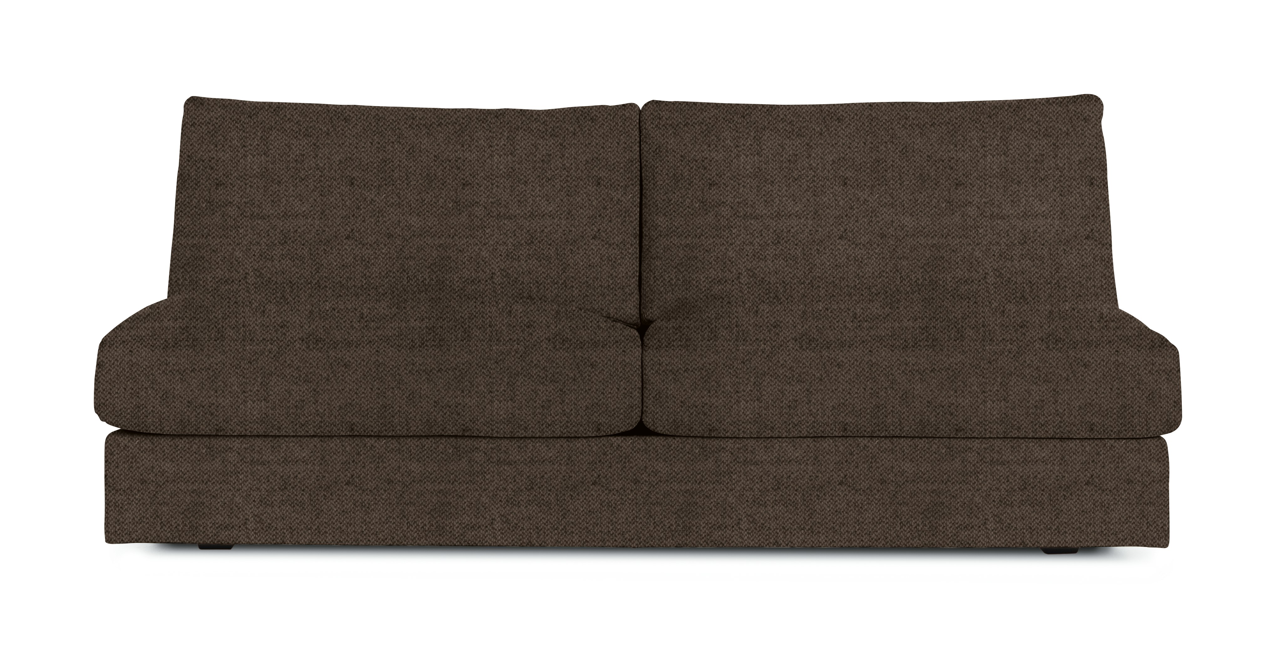 A Reid Modular Sofa in chocolate viewed from the front.