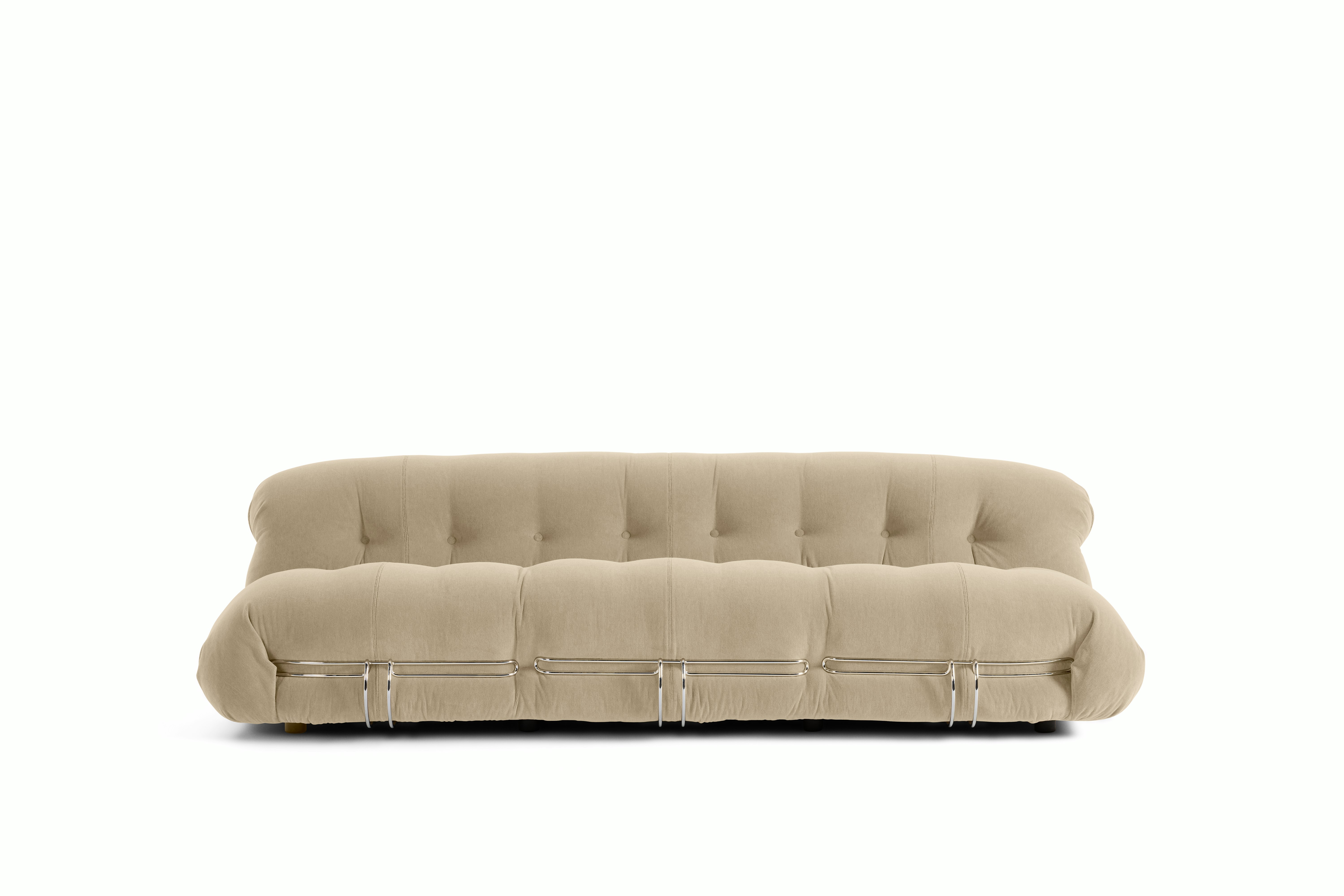 Soriana Sofa - 3 Seat - fog,  chrome