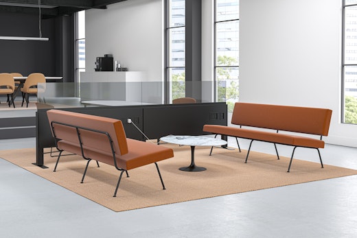 Dividends Skyline Elevated Spine Freestanding Panel Florence Knoll Model 33 Saarinen low table Saarinen Executive chairs